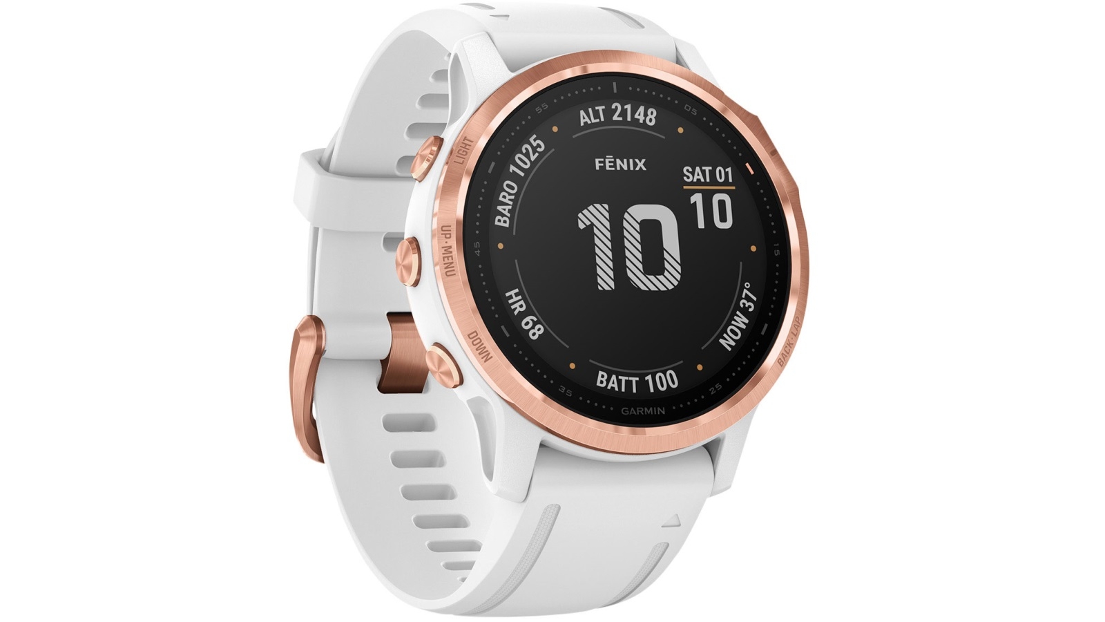 Buy Fenix 6S Pro GPS Watch - Rose Gold Case with White Band | Harvey Norman AU