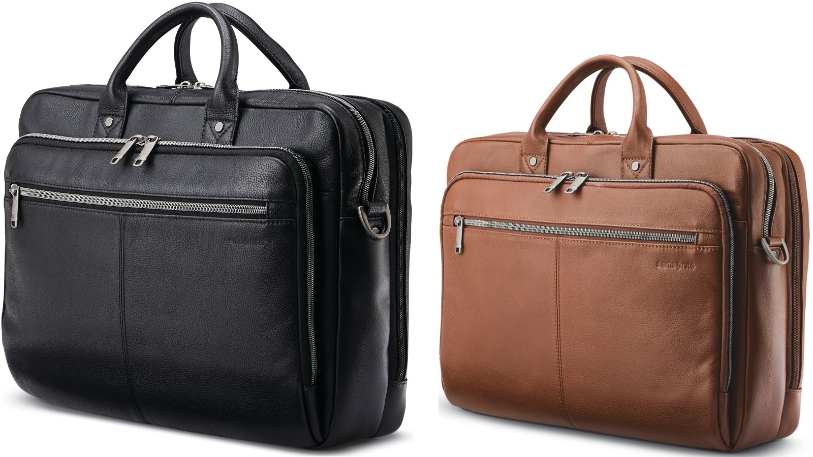 samsonite leather toploader laptop briefcase