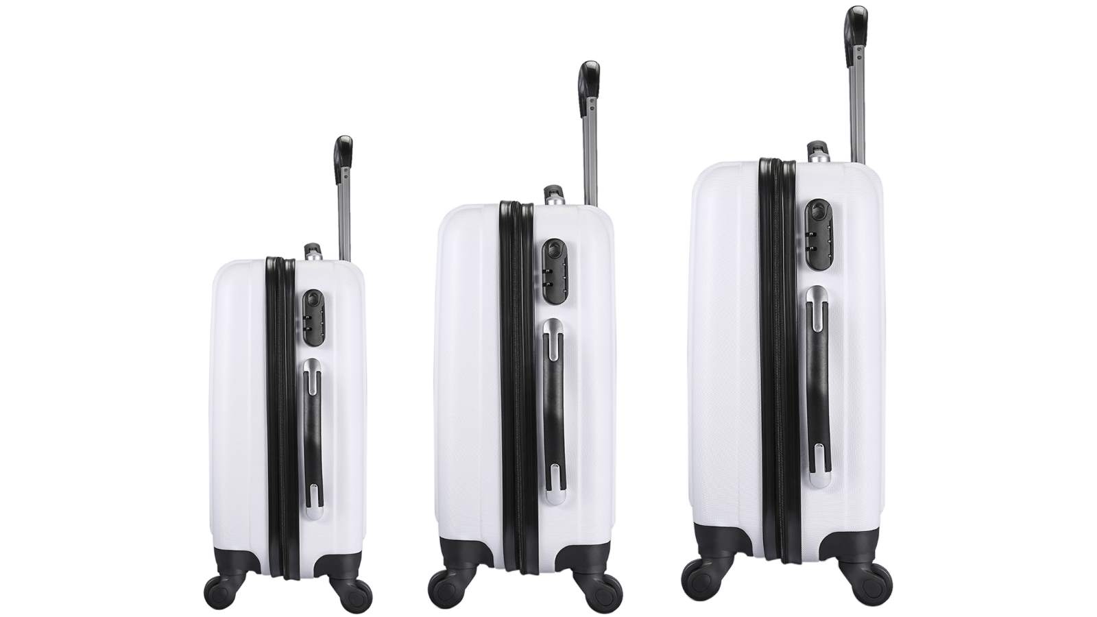 milano abs luxury shockproof luggage 3 piece set