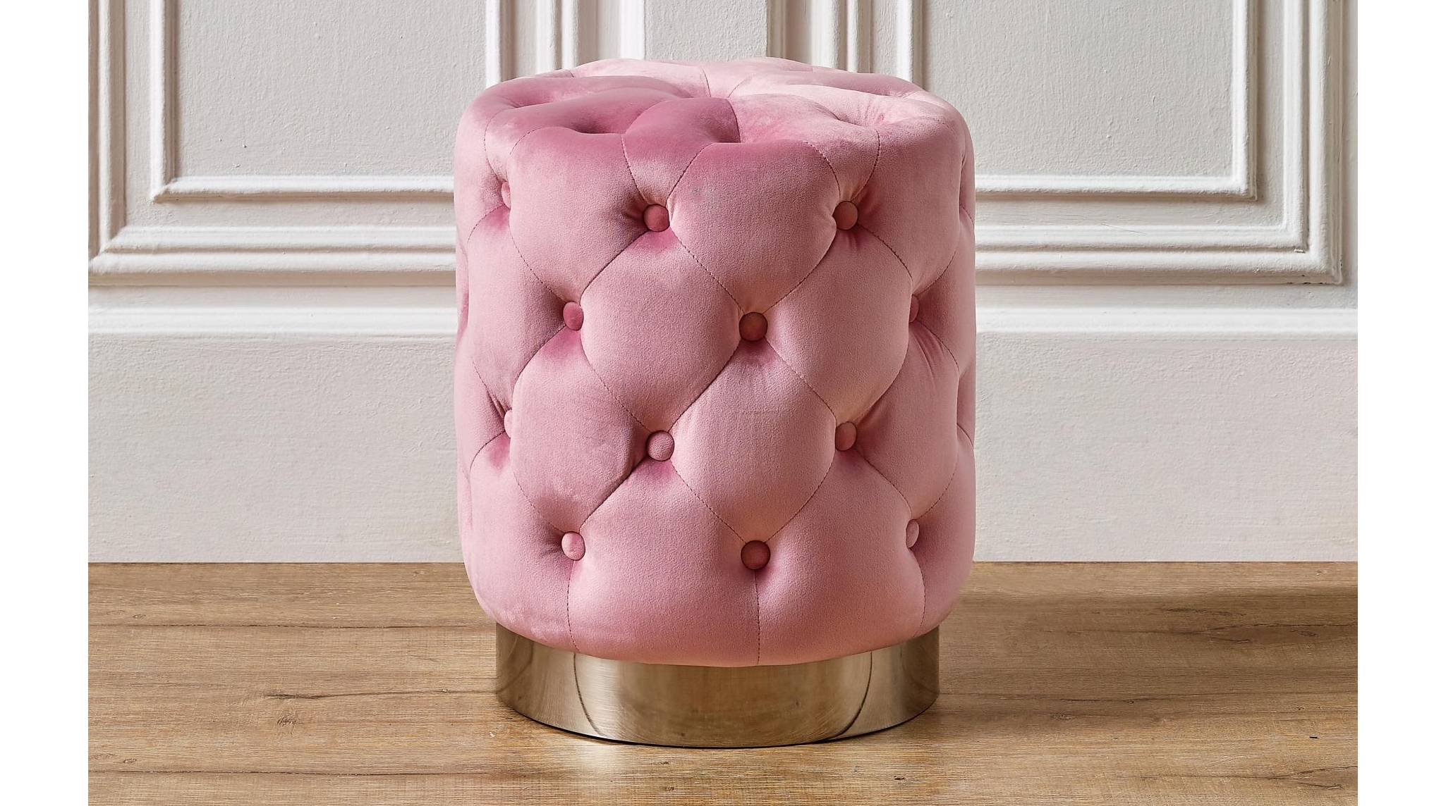 pink plush stool