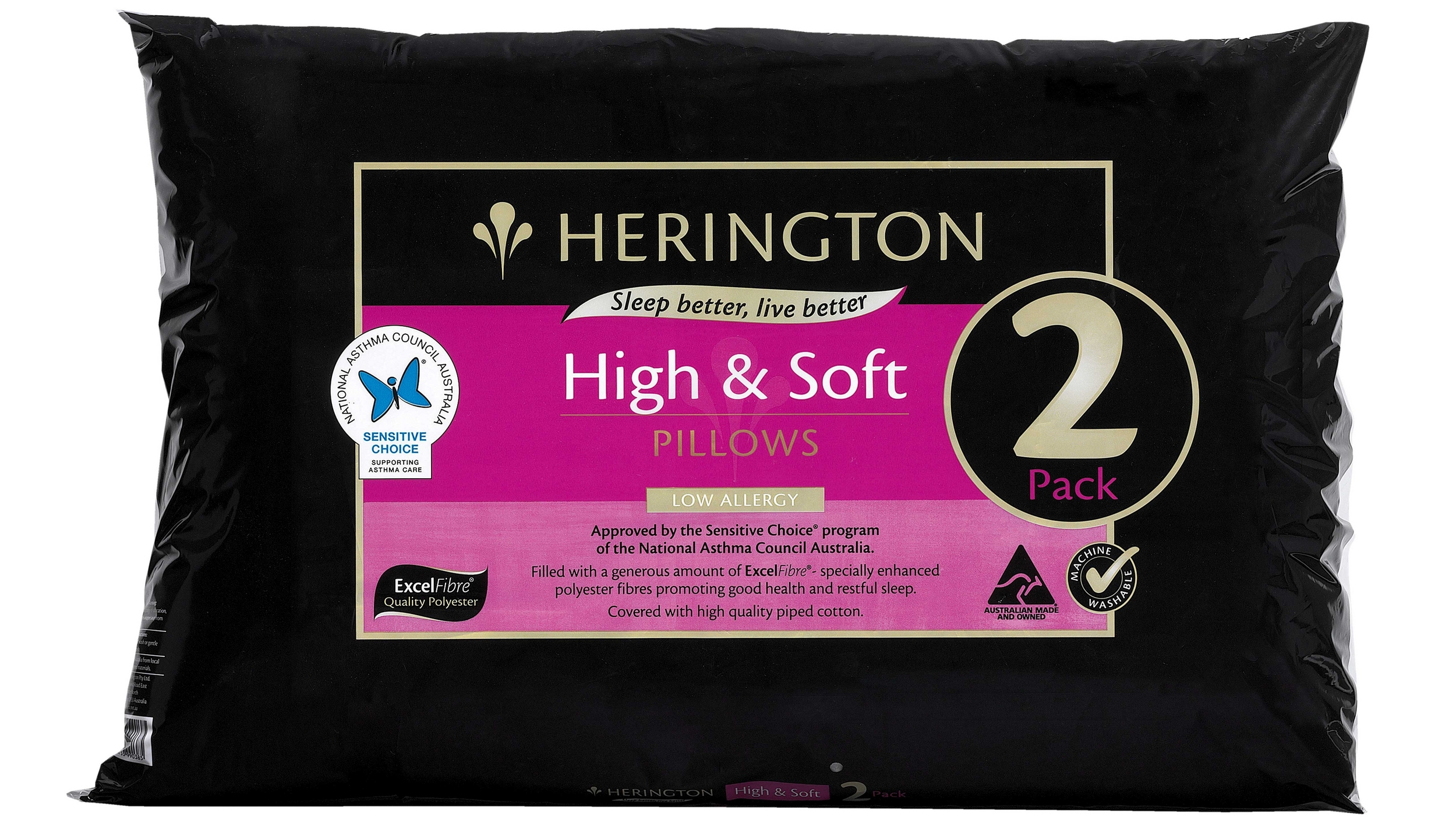 Buy Herington High And Soft Twin Pack Pillows Harvey Norman Au