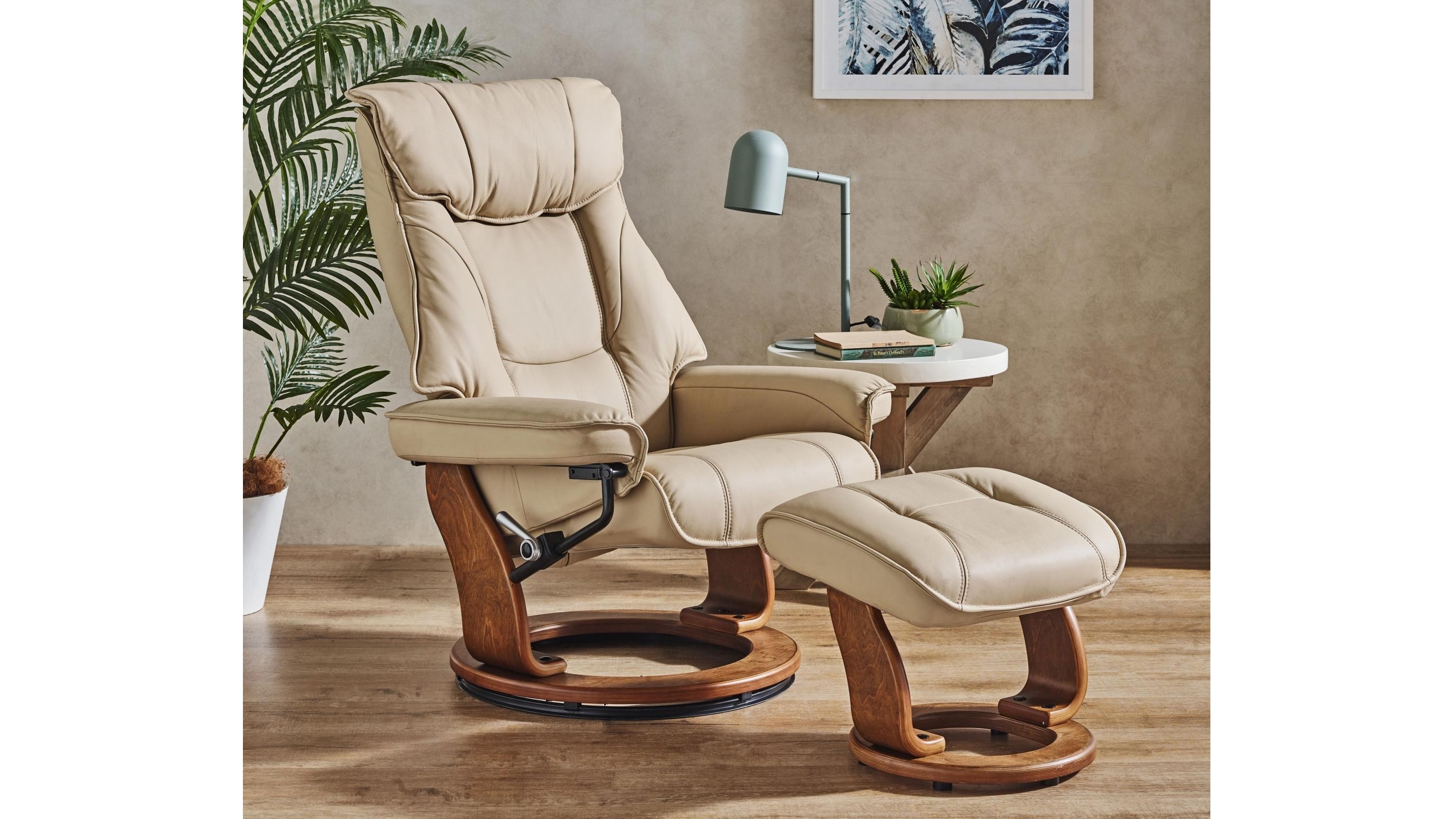 Orebro Leather Recliner Chair And, Reclining Chair With Ottoman Leather