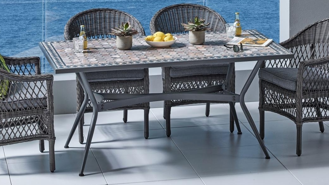 mosaic rectangular garden table