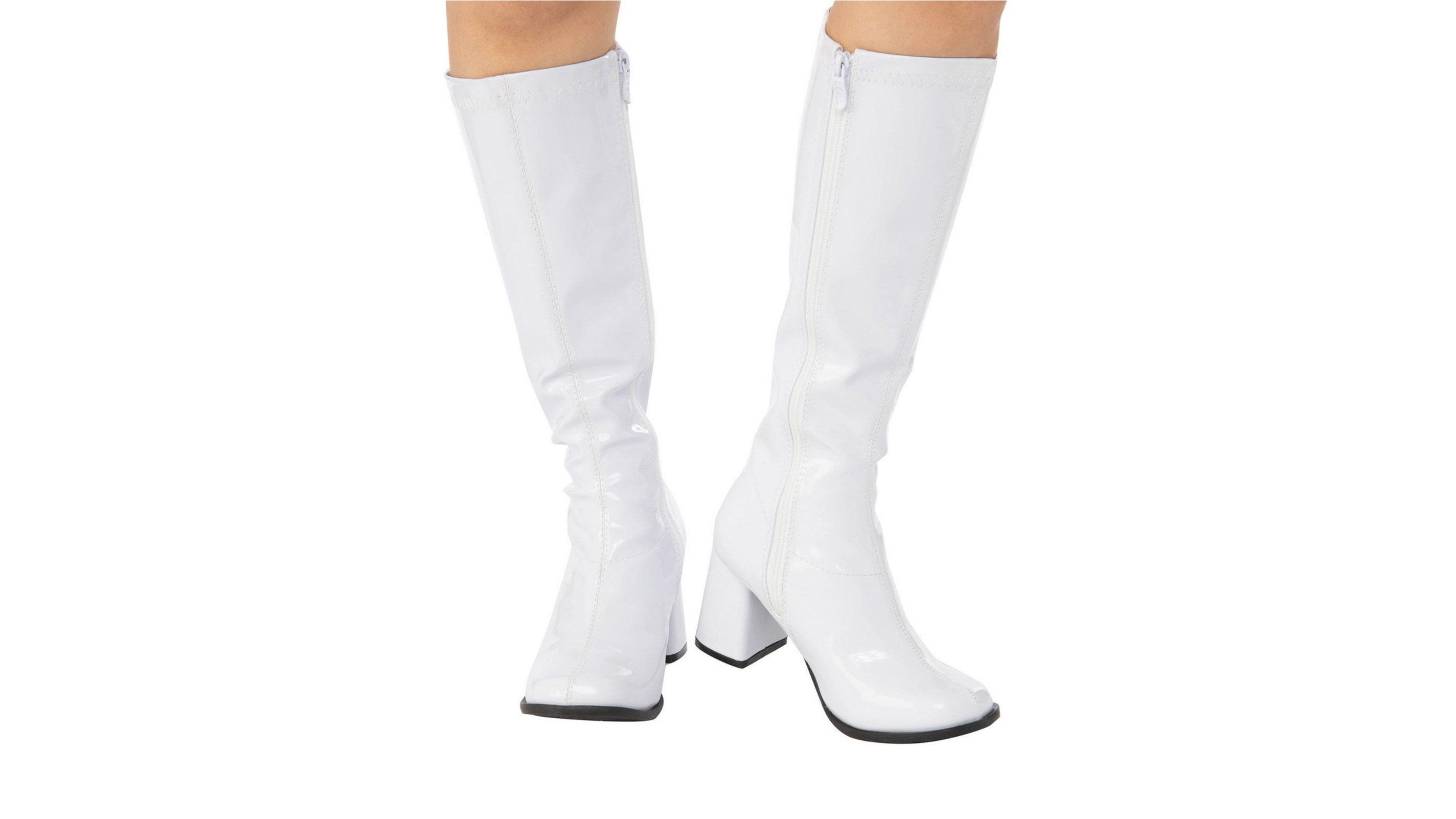 white gogo boots size 10