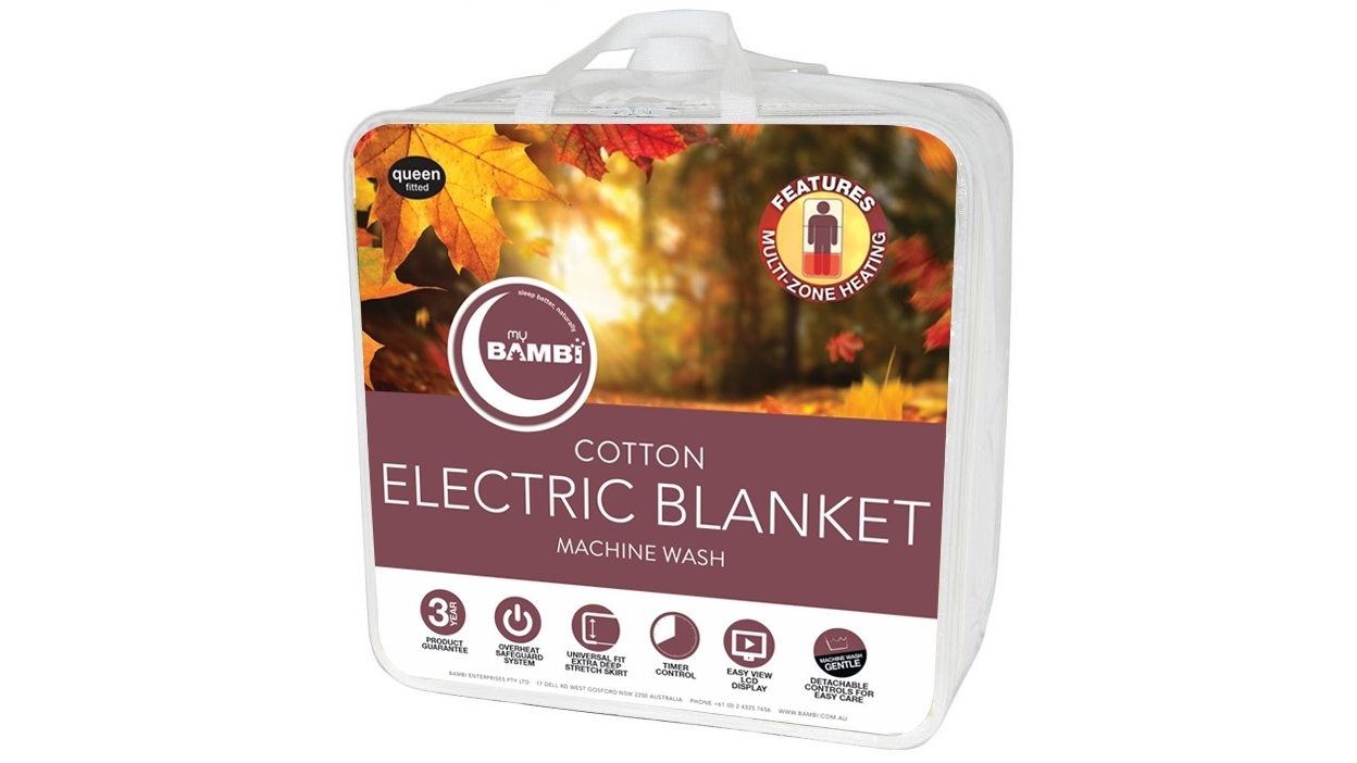 buy bambi cotton electric blanket long single harvey norman au