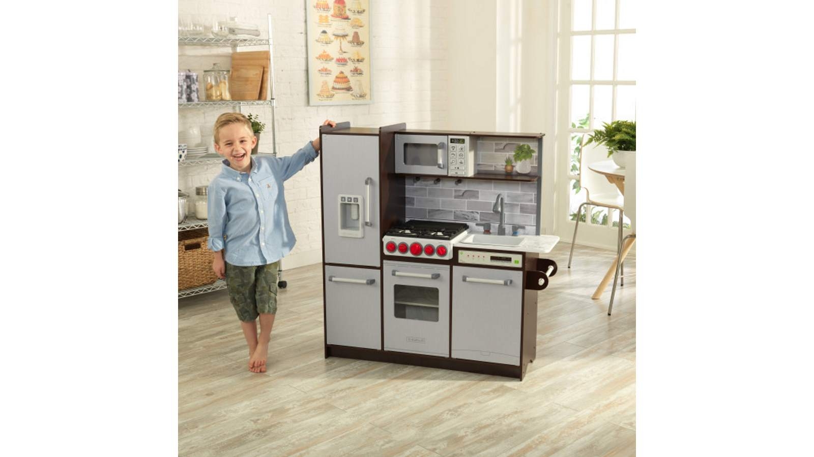 uptown elite espresso play kitchen with ez kraft assembly