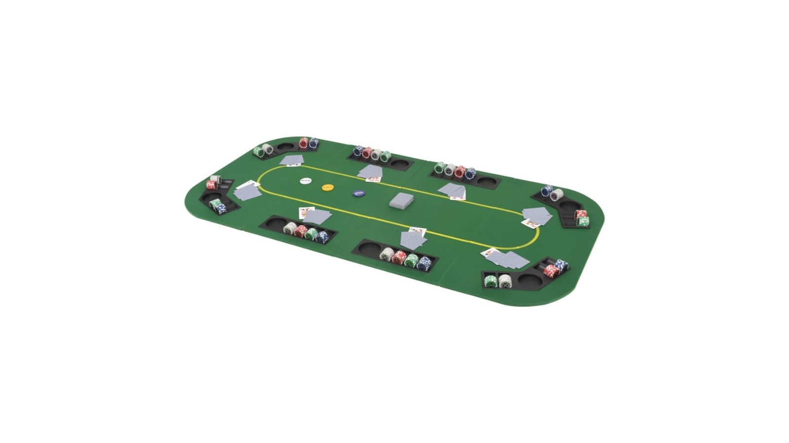 Buy NNEVL 8-Player Folding Poker Tabletop 4 Fold Rectangular - Green |  Harvey Norman AU