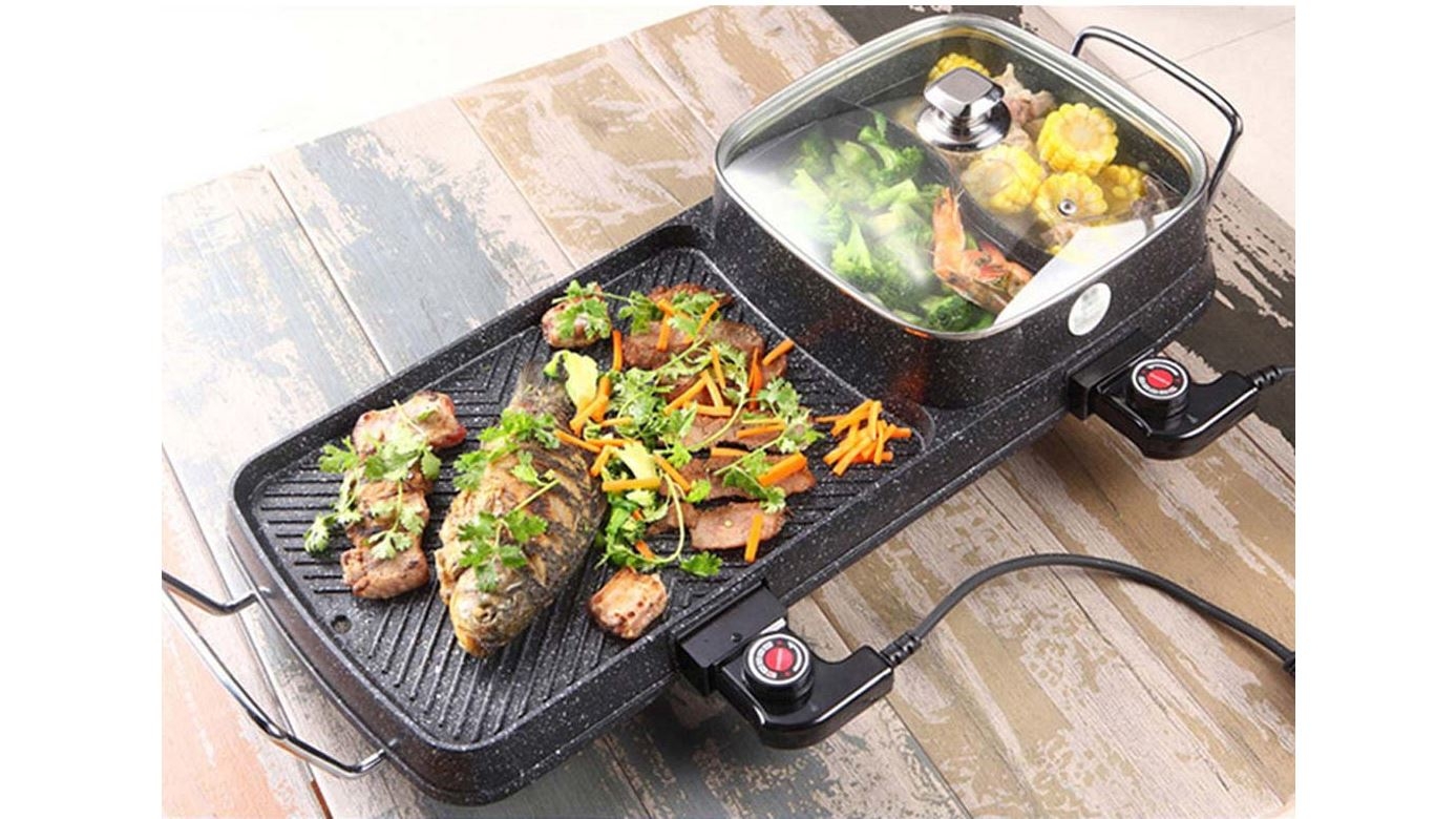 electric bbq grill and hot pot