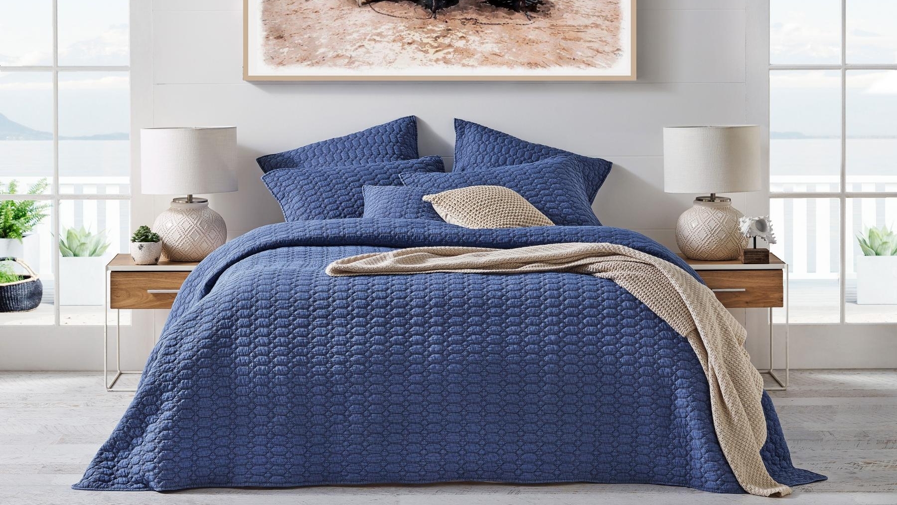 blue coverlet queen