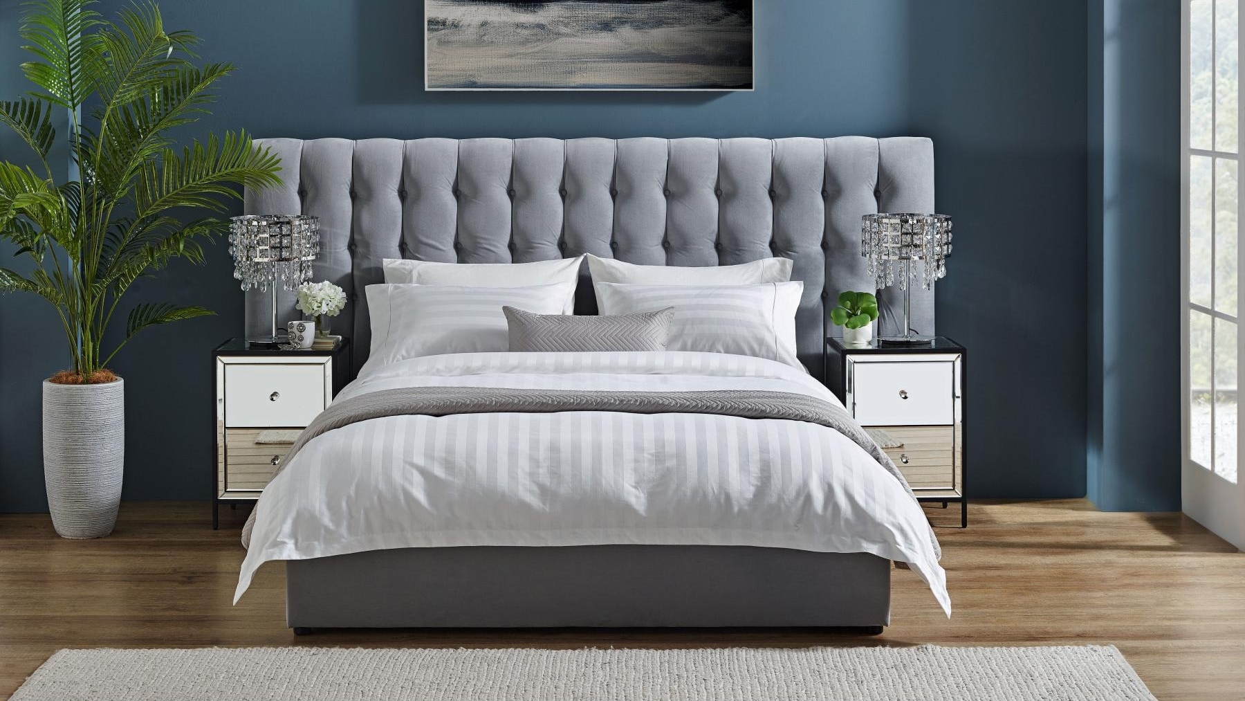 Heather Bed With Extended Bedhead, Extended King Size Bed