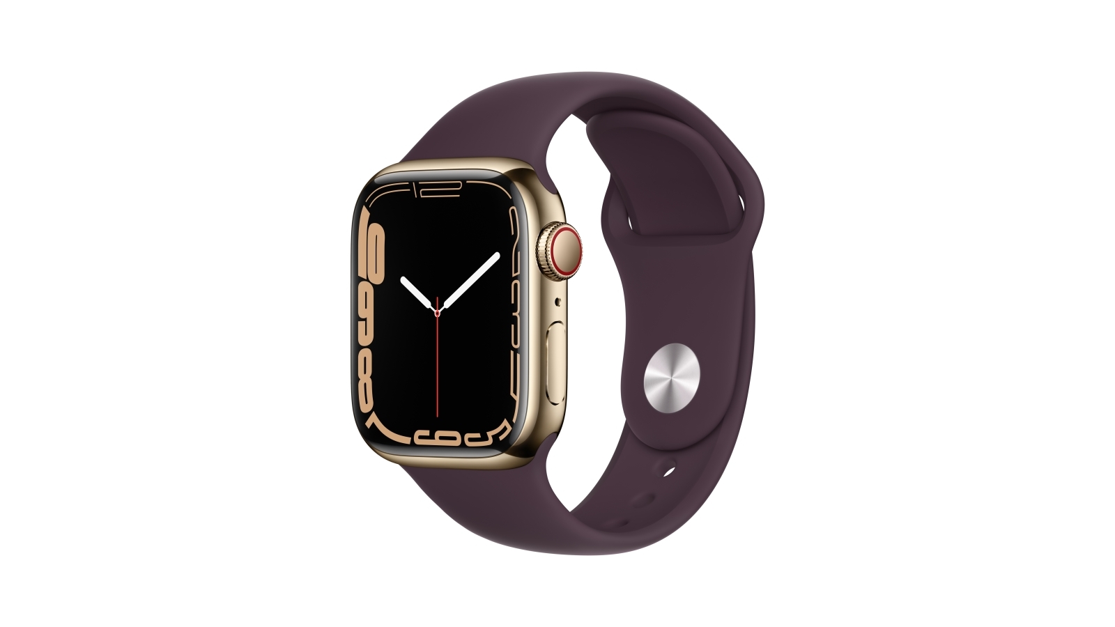 Buy Apple Watch Series 7 41mm Gold Stainless Steel Case with Dark Cherry  Sport Band - GPS + Cellular | Harvey Norman AU