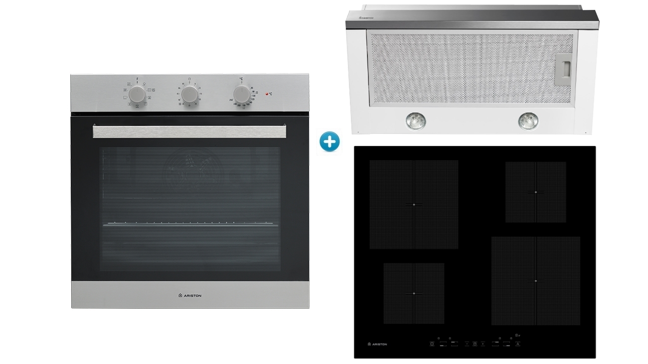 Buy Ariston Built In Oven With 4 Zone Induction Cooktop Slide