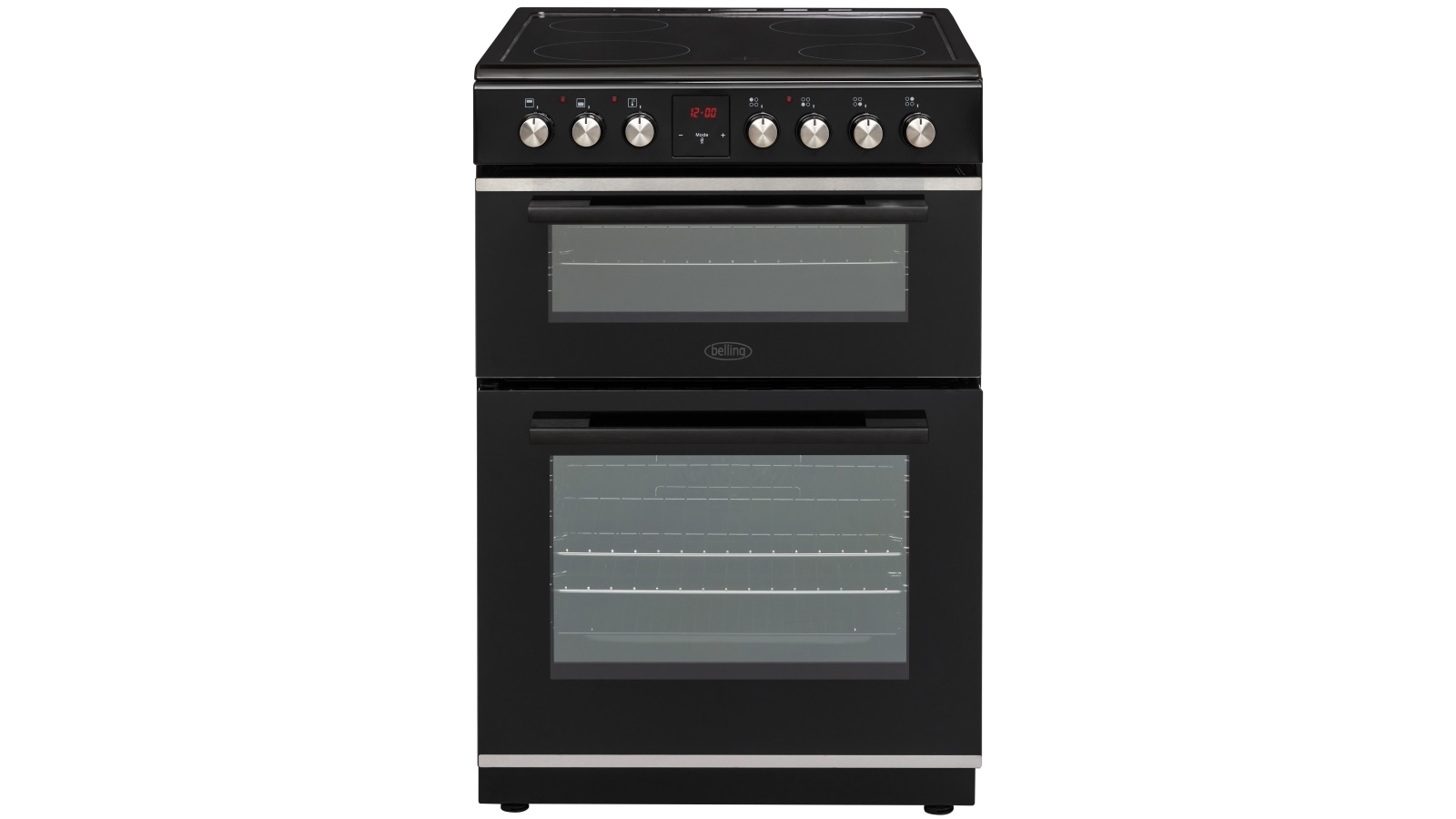 freestanding double oven with ceramic hob