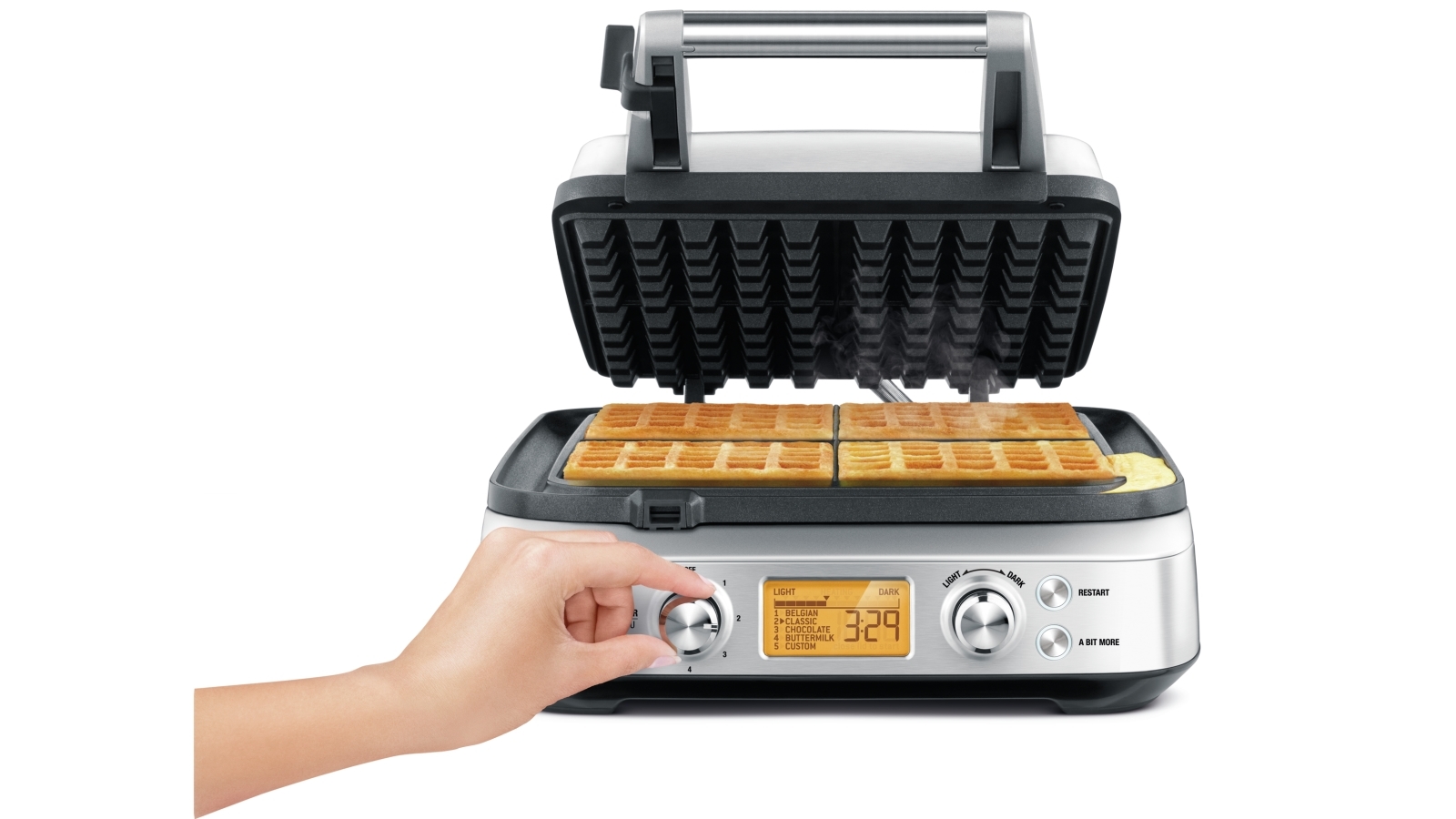 Belgian Waffle Maker, AICOOK 180° Flip Waffle Maker 1000W  With Double-Sided Heating for Fluffy Golden Waffles, Non-Stick Plates, Adjustable Temperature Cont 