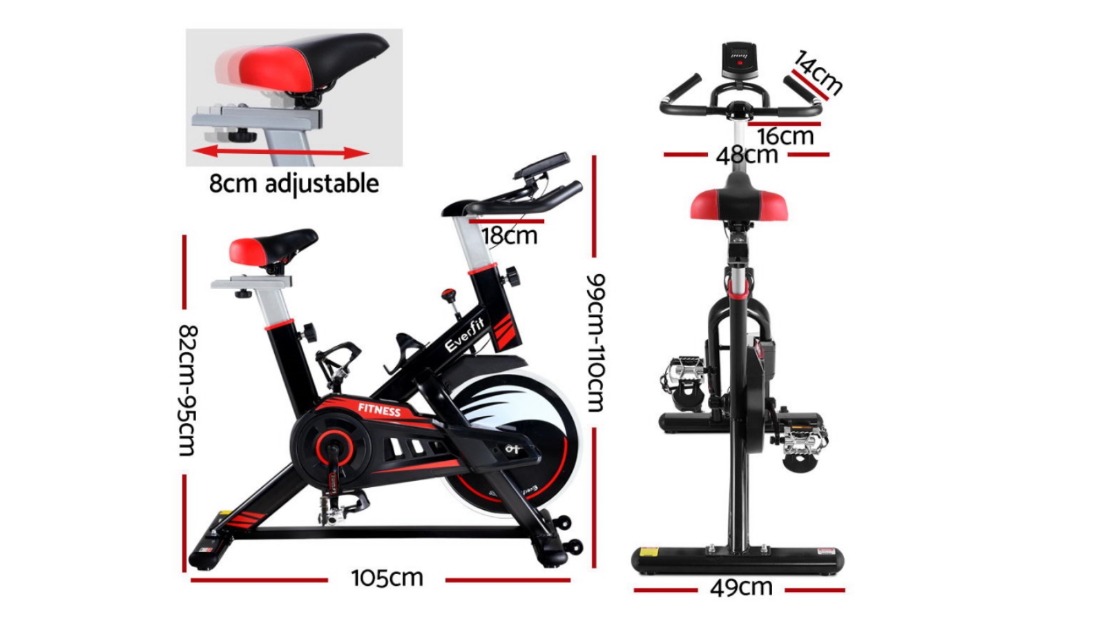 Buy Everfit Spin Exercise Bike - Black 