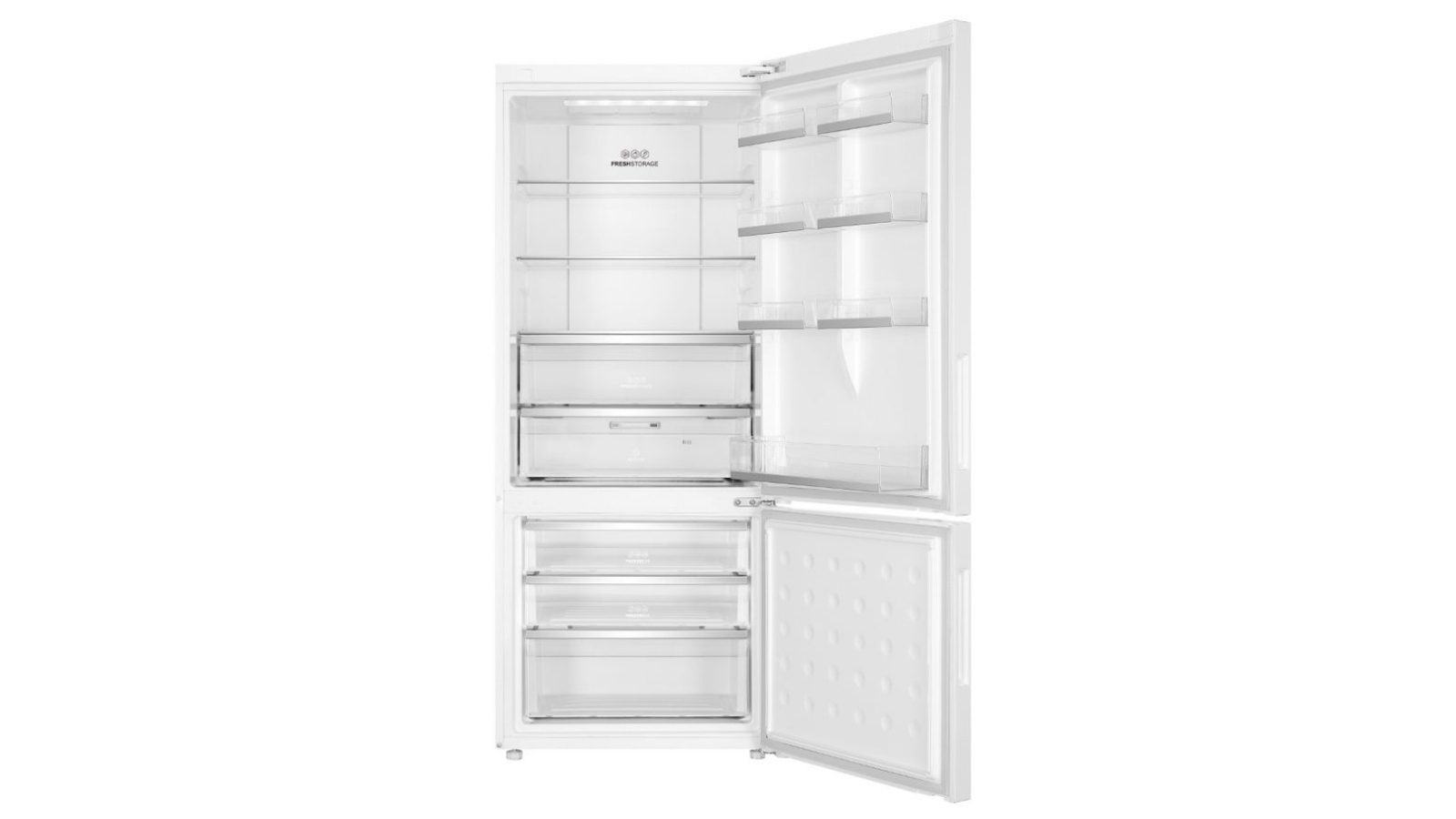 haier 419l bottom mount fridge silver