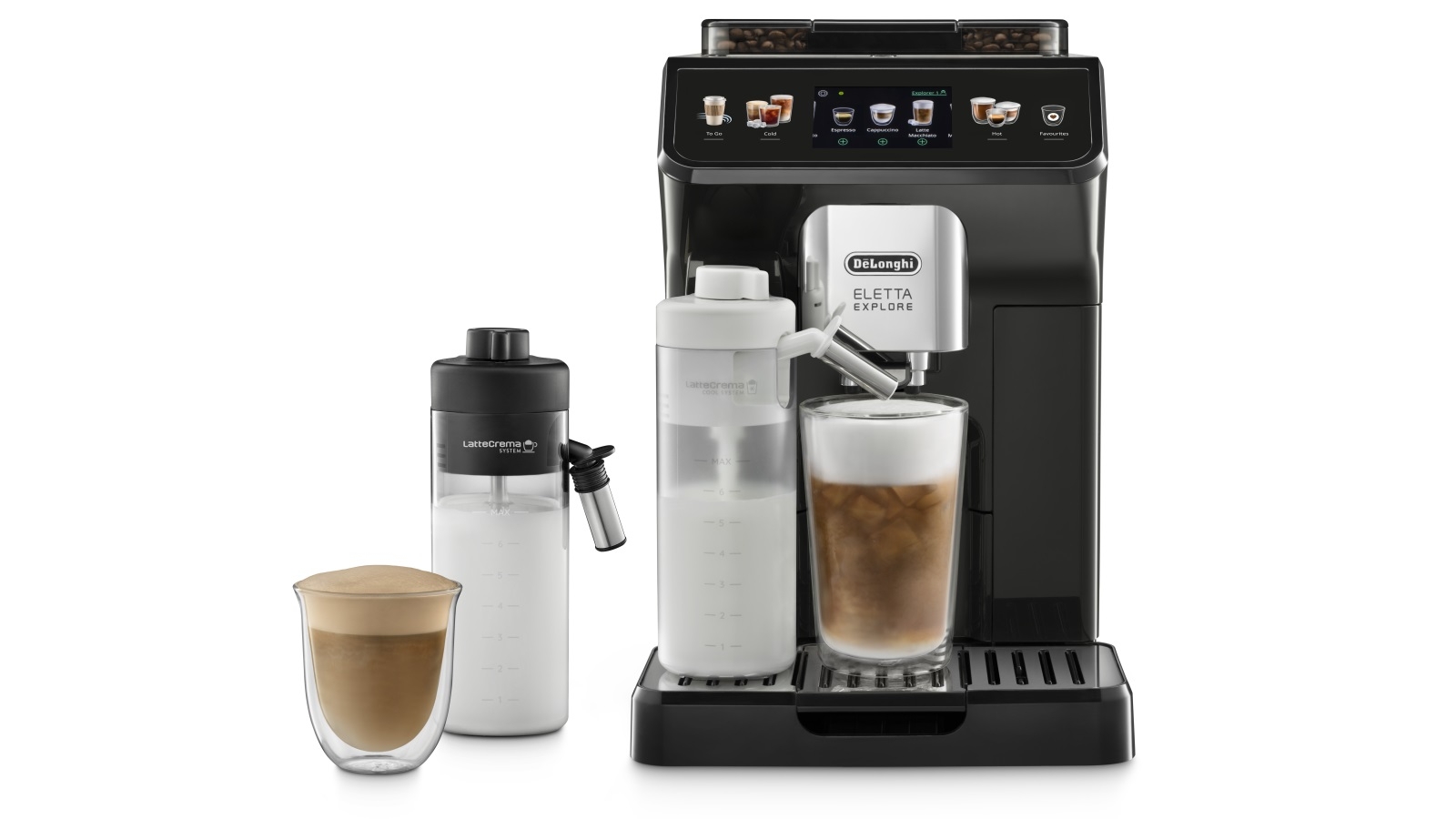 berekenen Portier Balling Buy DeLonghi Eletta Explore Fully Automatic Coffee Machine - Dark Grey |  Harvey Norman AU