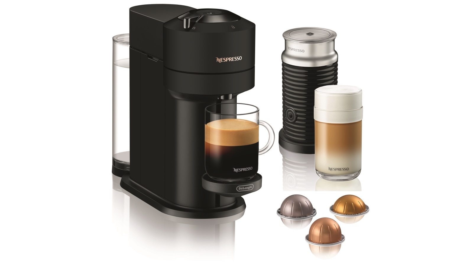 Buy Nespresso Vertuo Next Capsule Coffee Machine with Milk Frother by DeLonghi - Matte | Harvey Norman AU