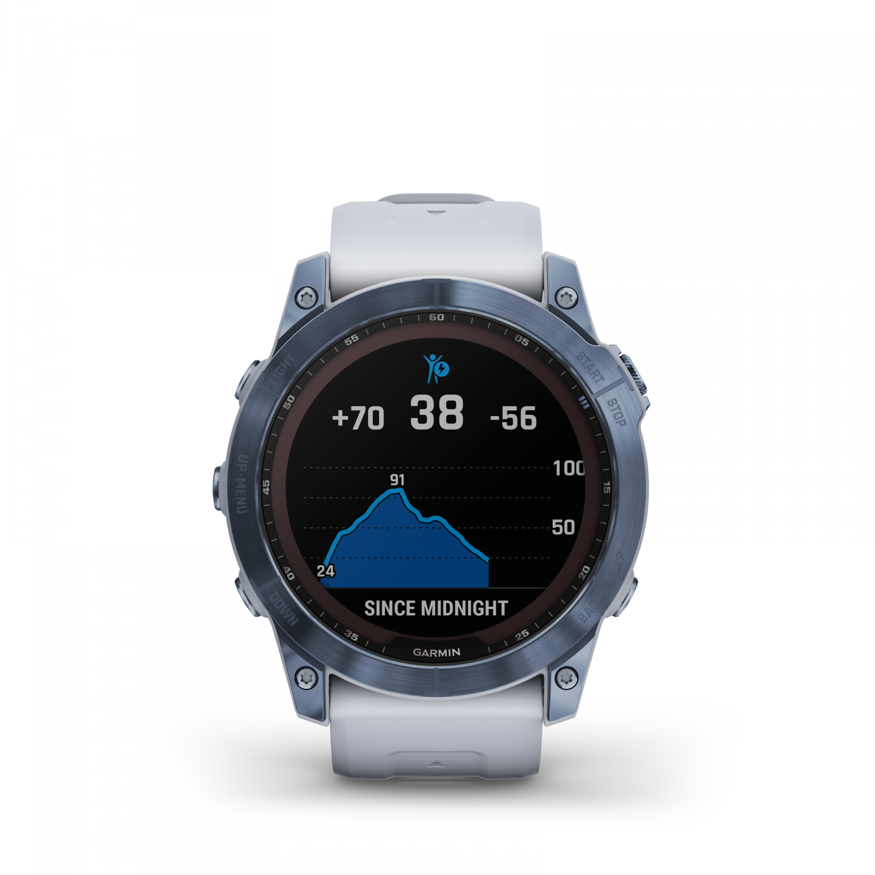 Buy Garmin Fenix 7 Sapphire Solar Watch - Mineral Blue Titanium with  Whitestone Band | Harvey Norman AU