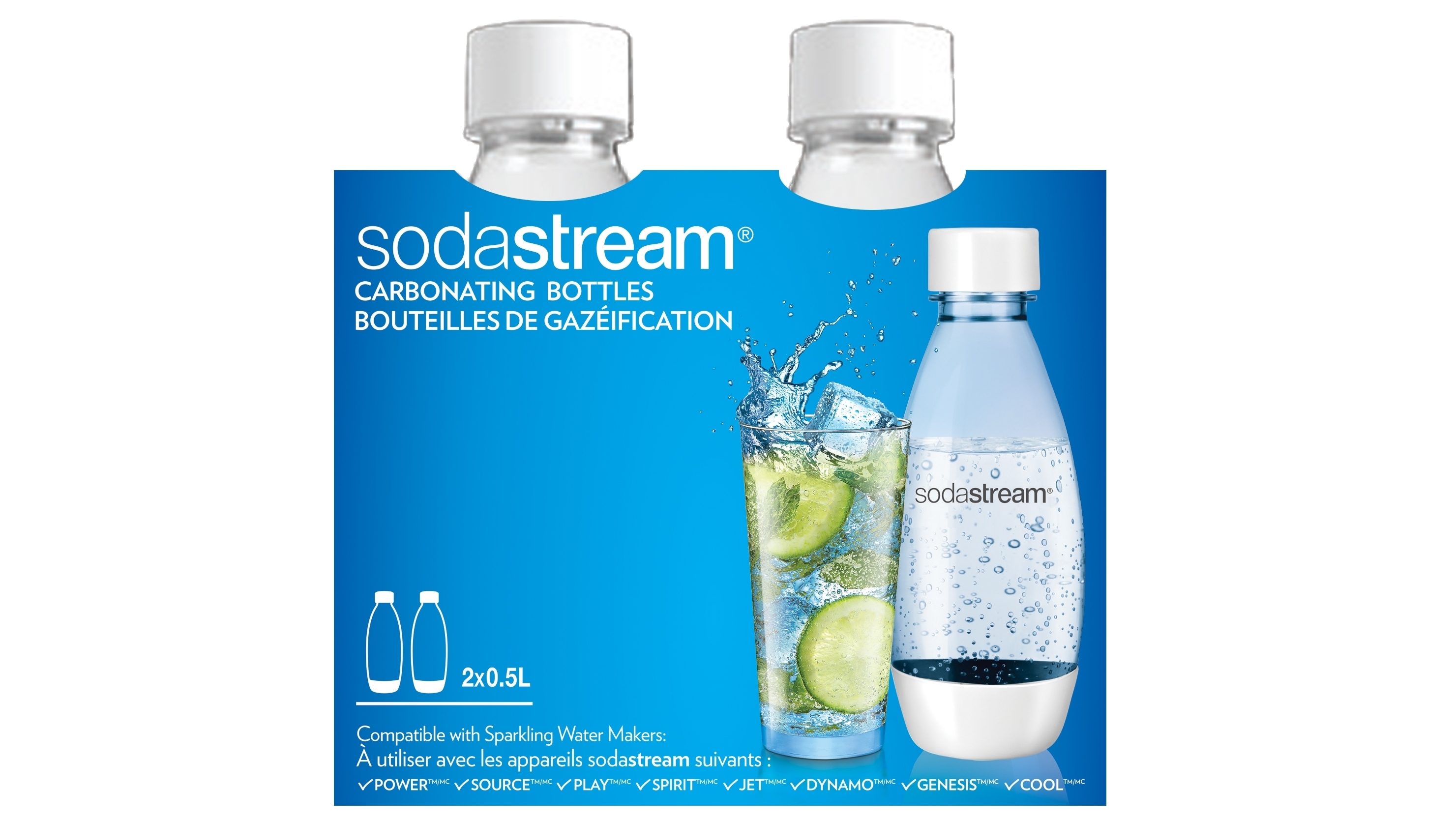 Sodastream Bottles 2X1 Liter Black Fuse Plastic Carbonating Twin Pack 3 Years 