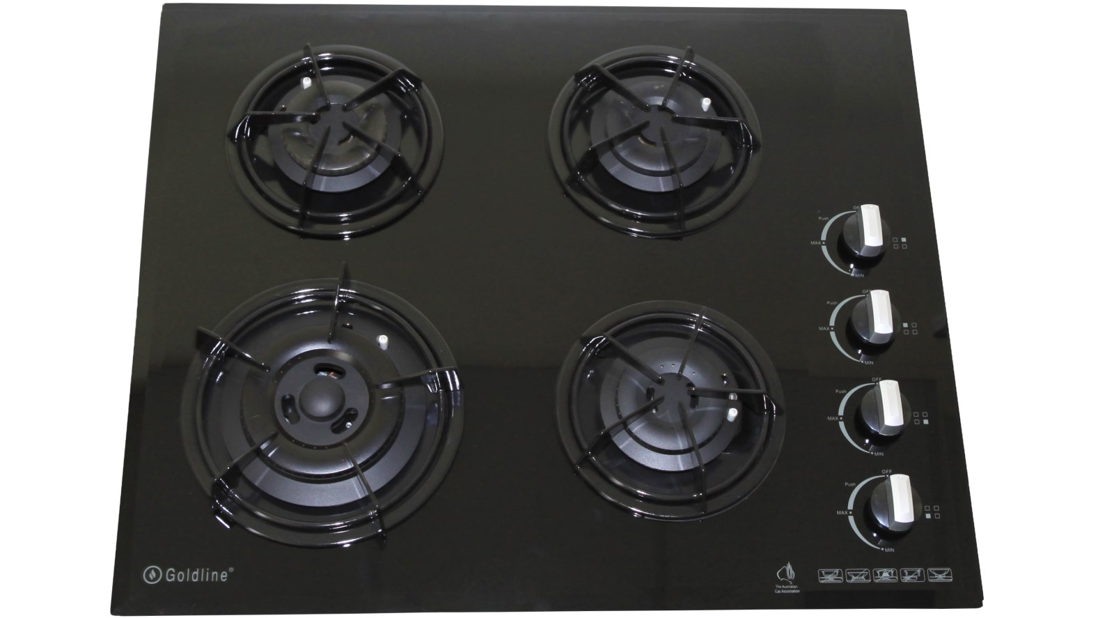 Buy Goldline 600mm Gl704 4 Burner Natural Gas Glass Cooktop