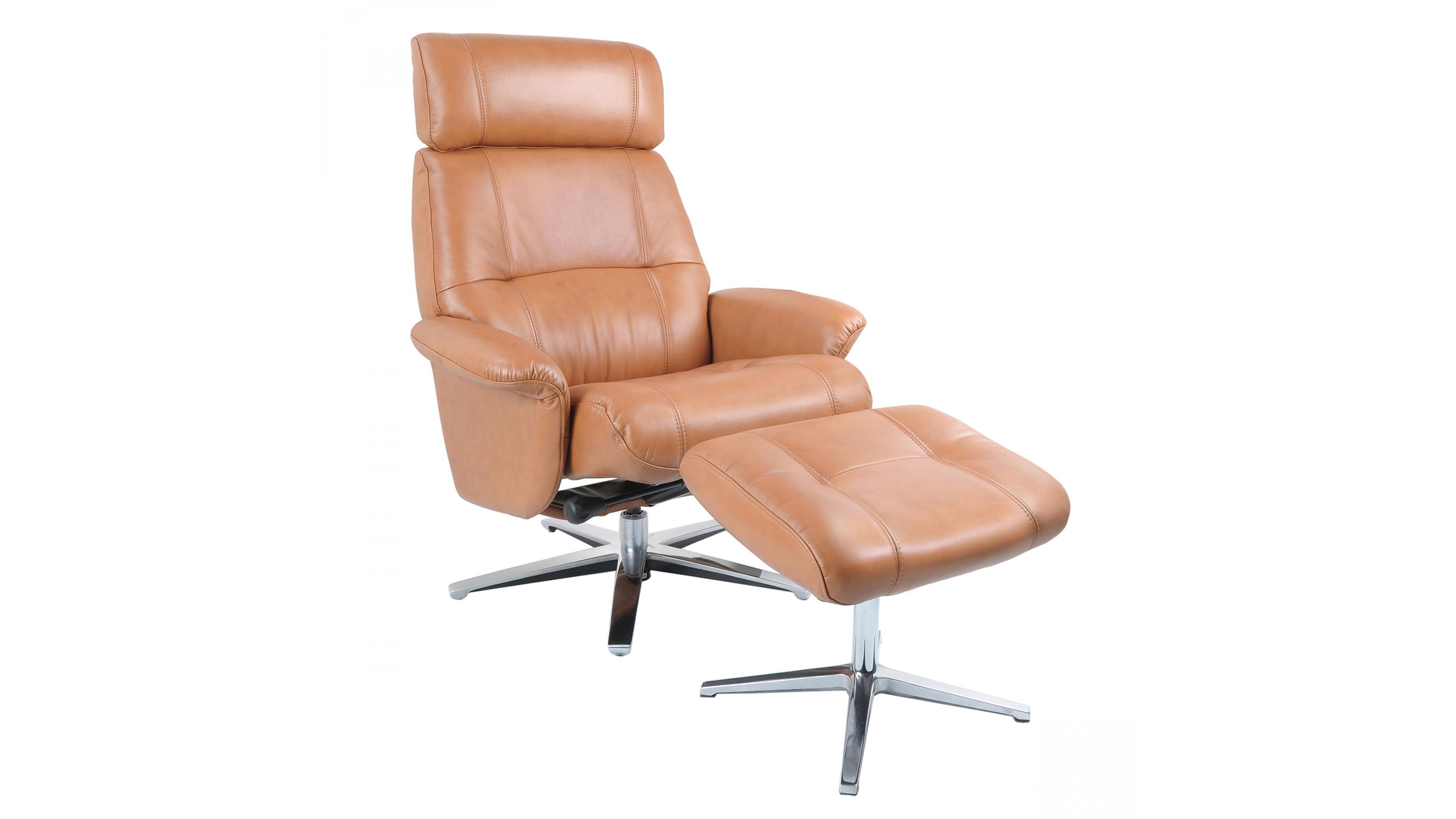 Henri Leather Recliner And Footstool, Recliner Leather Chairs