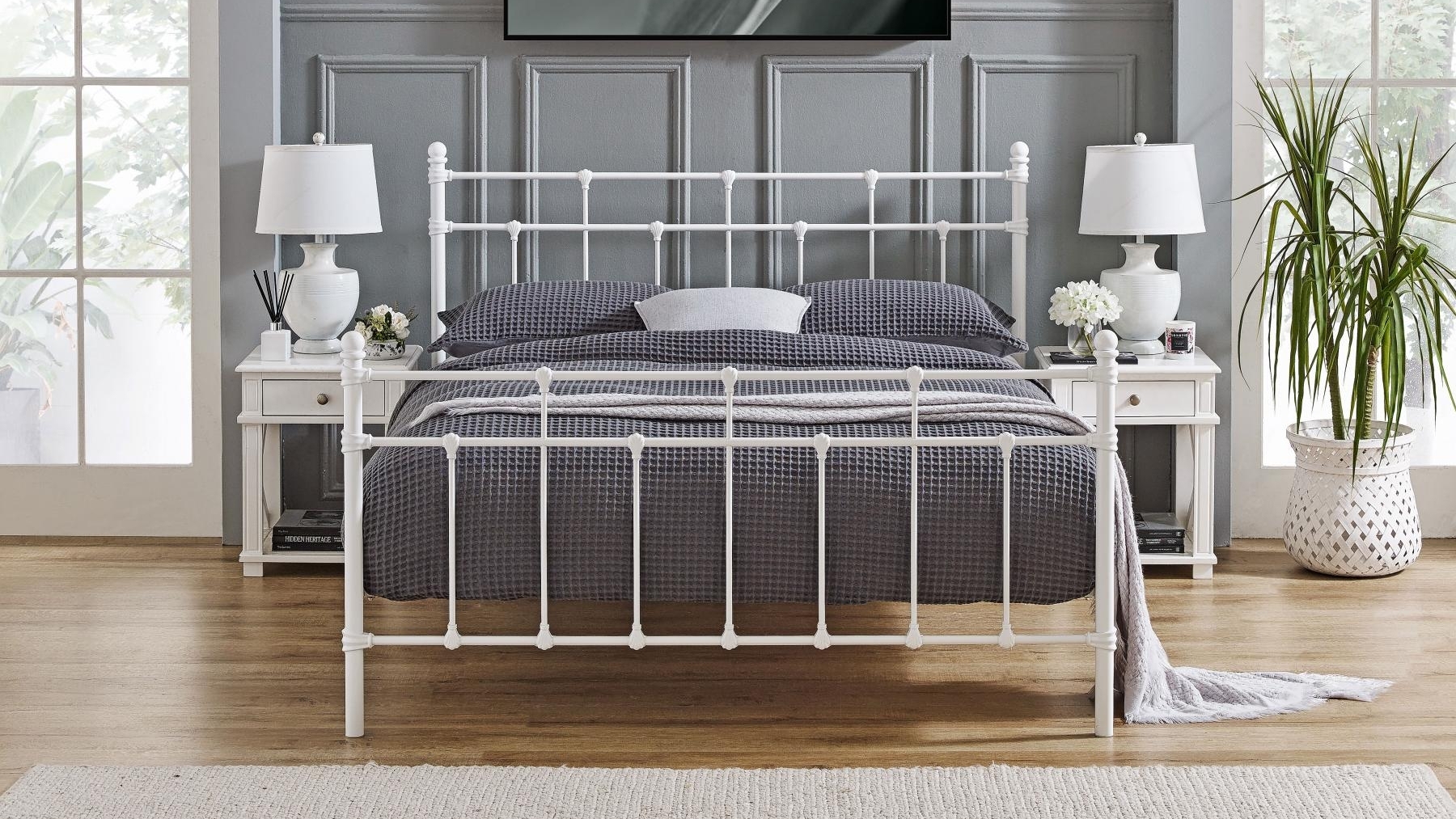 wrought iron king single bed