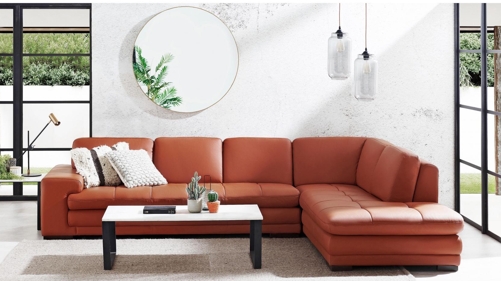 Buy Dylan Leather Corner Sofa With Chaise Harvey Norman Au