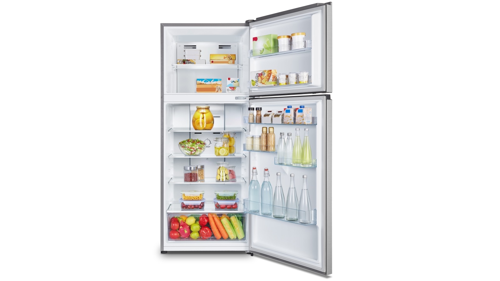 hisense 424l top mount fridge stainless