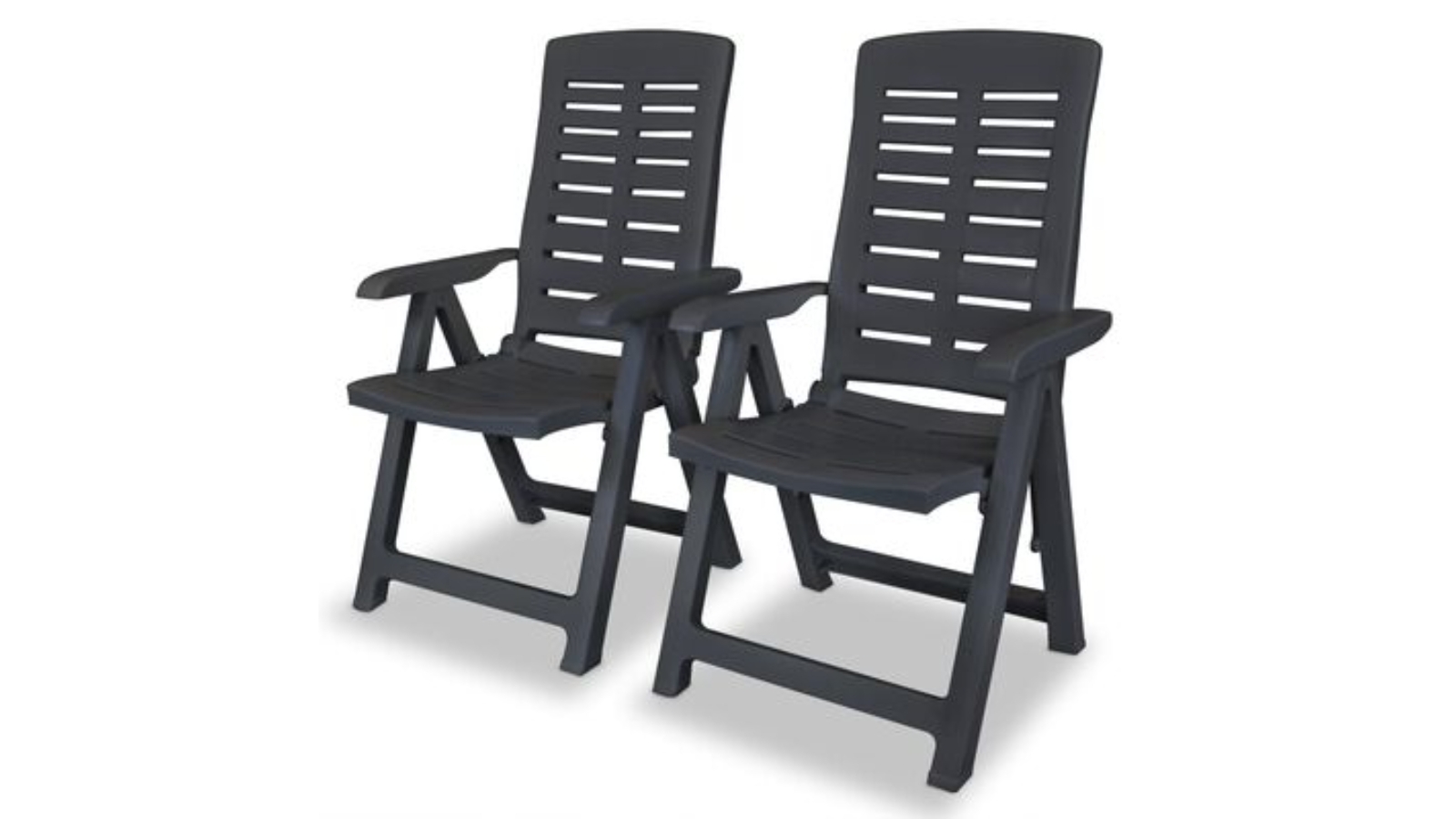 grey plastic reclining garden chairs