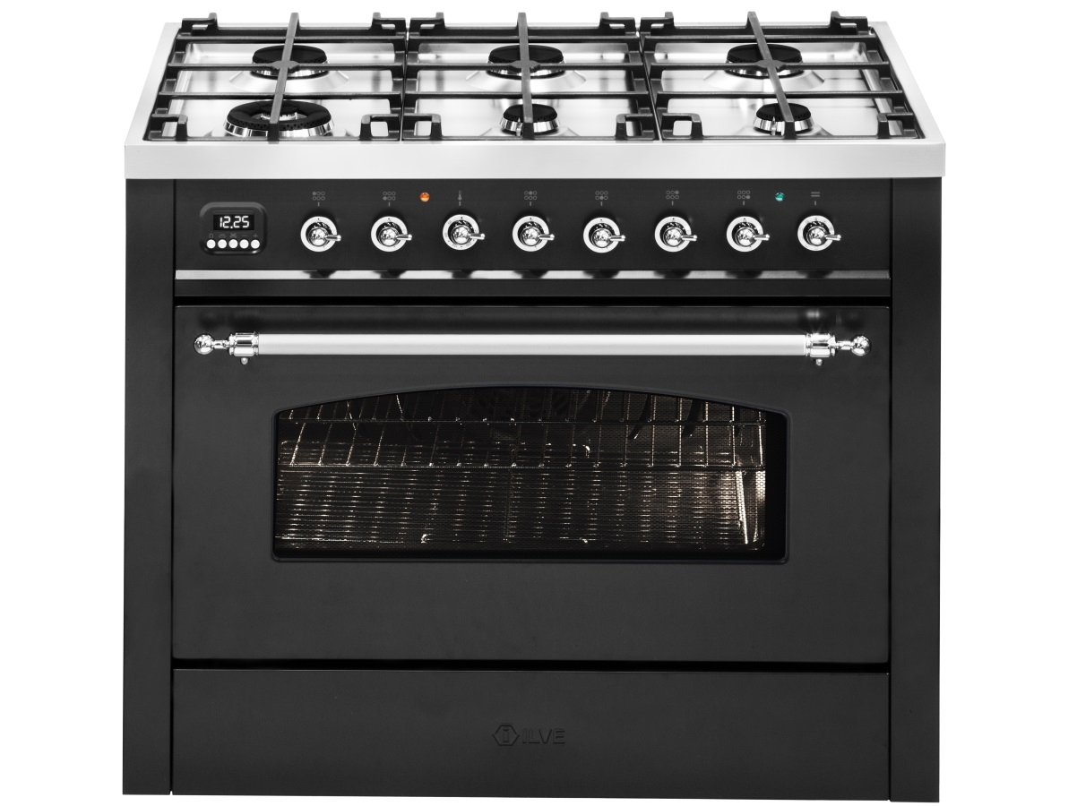 Buy Ilve 900mm Pro Line Nerolusso Series Freestanding Cooker Matte Graphite Chrome Harvey Norman Au