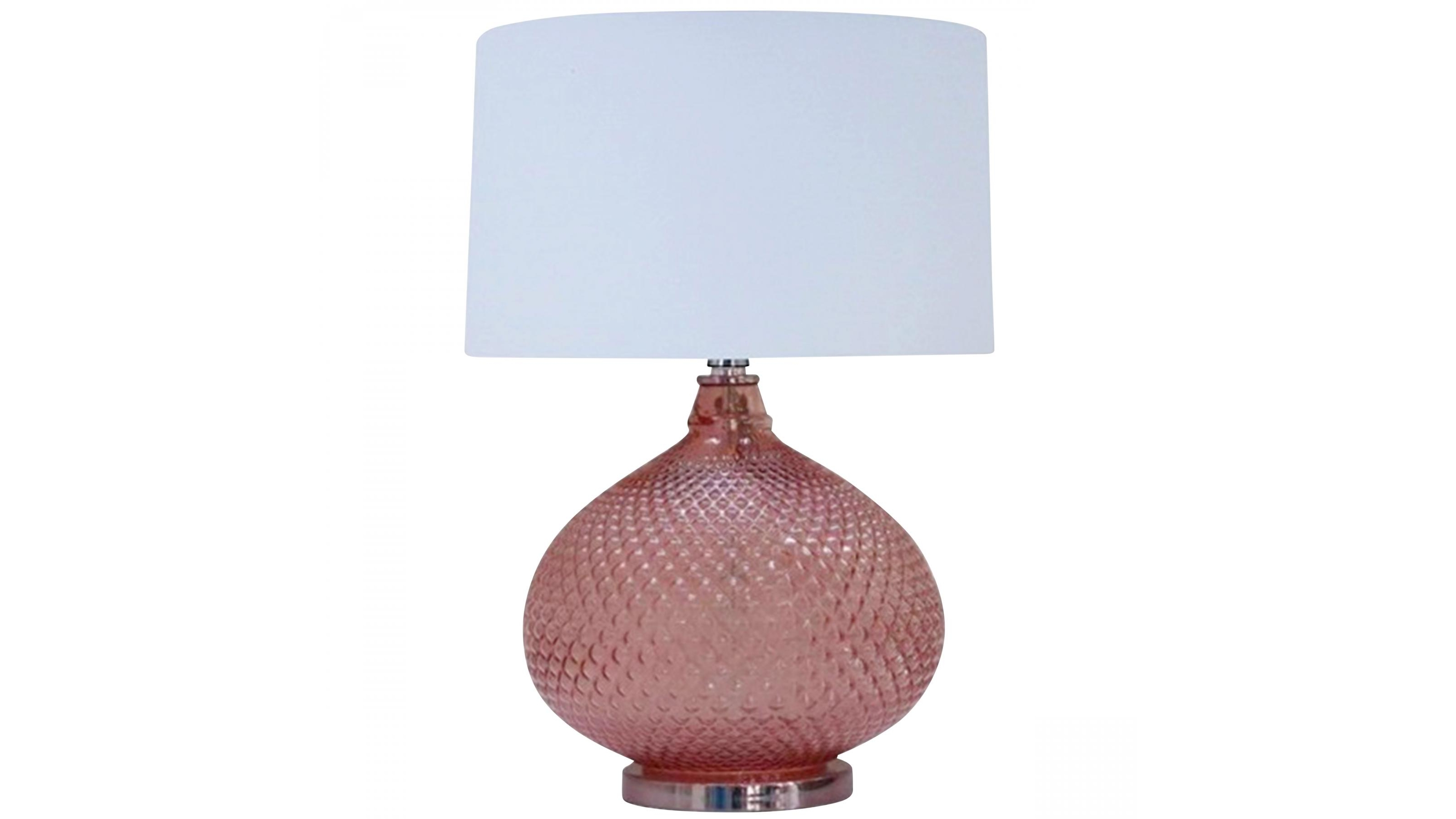 Hobnail Pink Table Lamp Harvey, Pink And Rose Gold Table Lamp