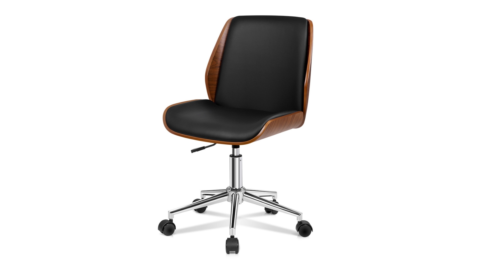 black desk chair wood