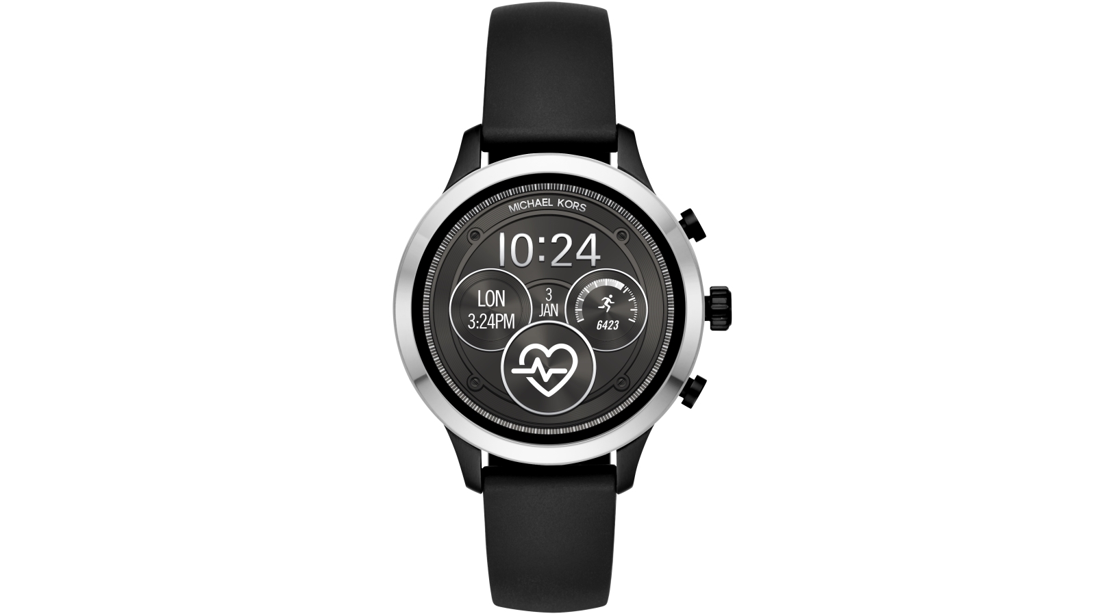 Buy Michael Kors Runway Black Smart Watch with Silver Tone Case | Harvey  Norman AU