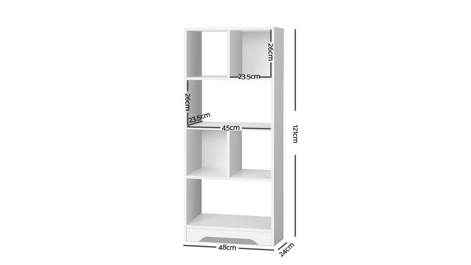 Artiss Home Office Bookcase Storage, White Bookcase With Storage