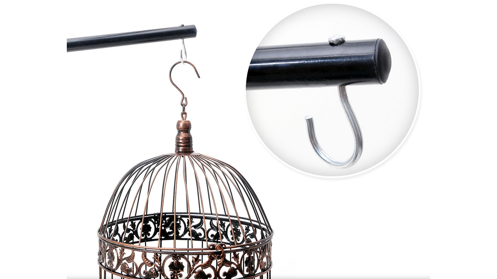 bird cage stand with hook