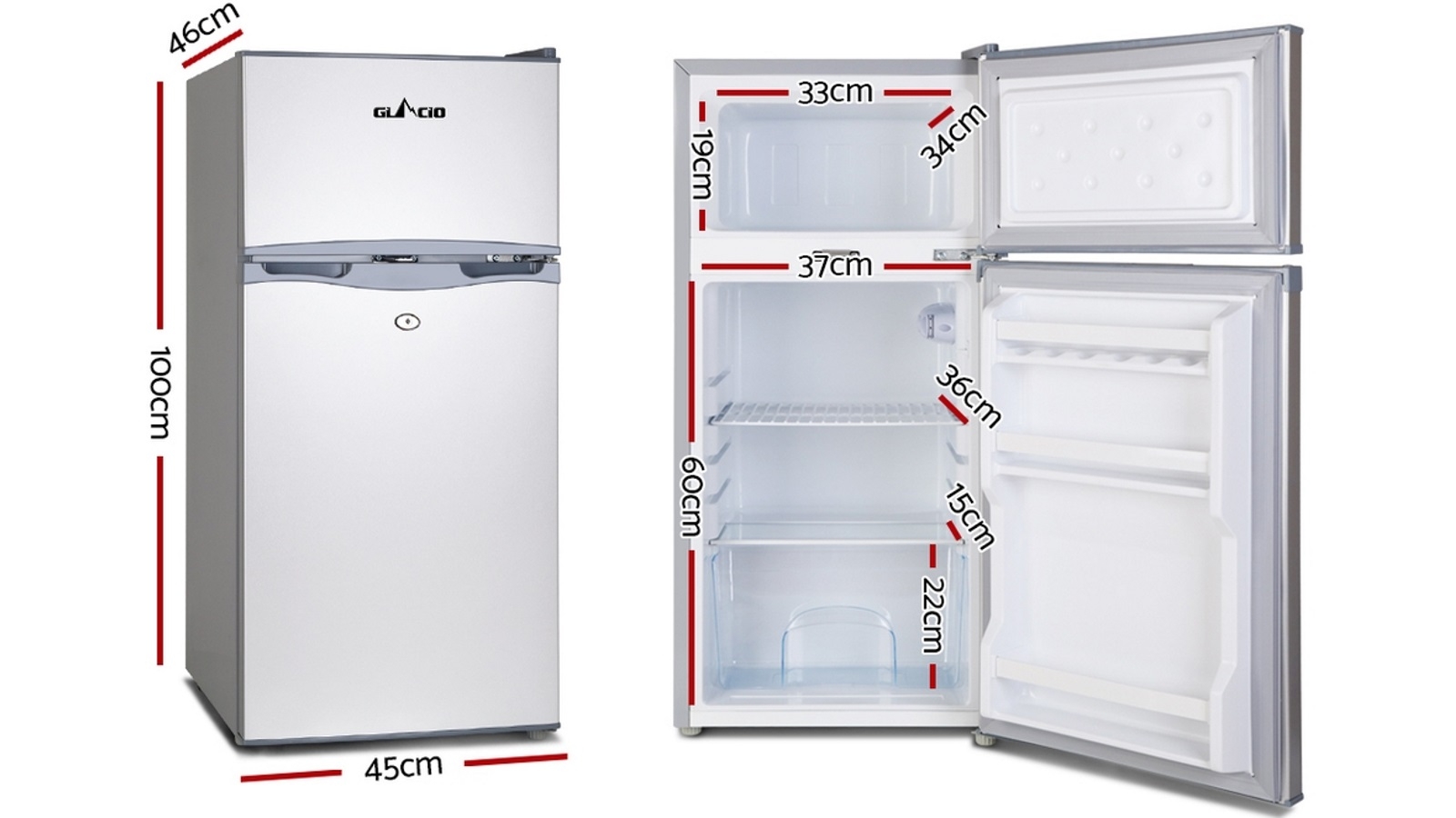 Buy Glacio 100l Portable Camping Fridge Freezer Bar Upright 12v 24v 240v Caravan Harvey Norman Au