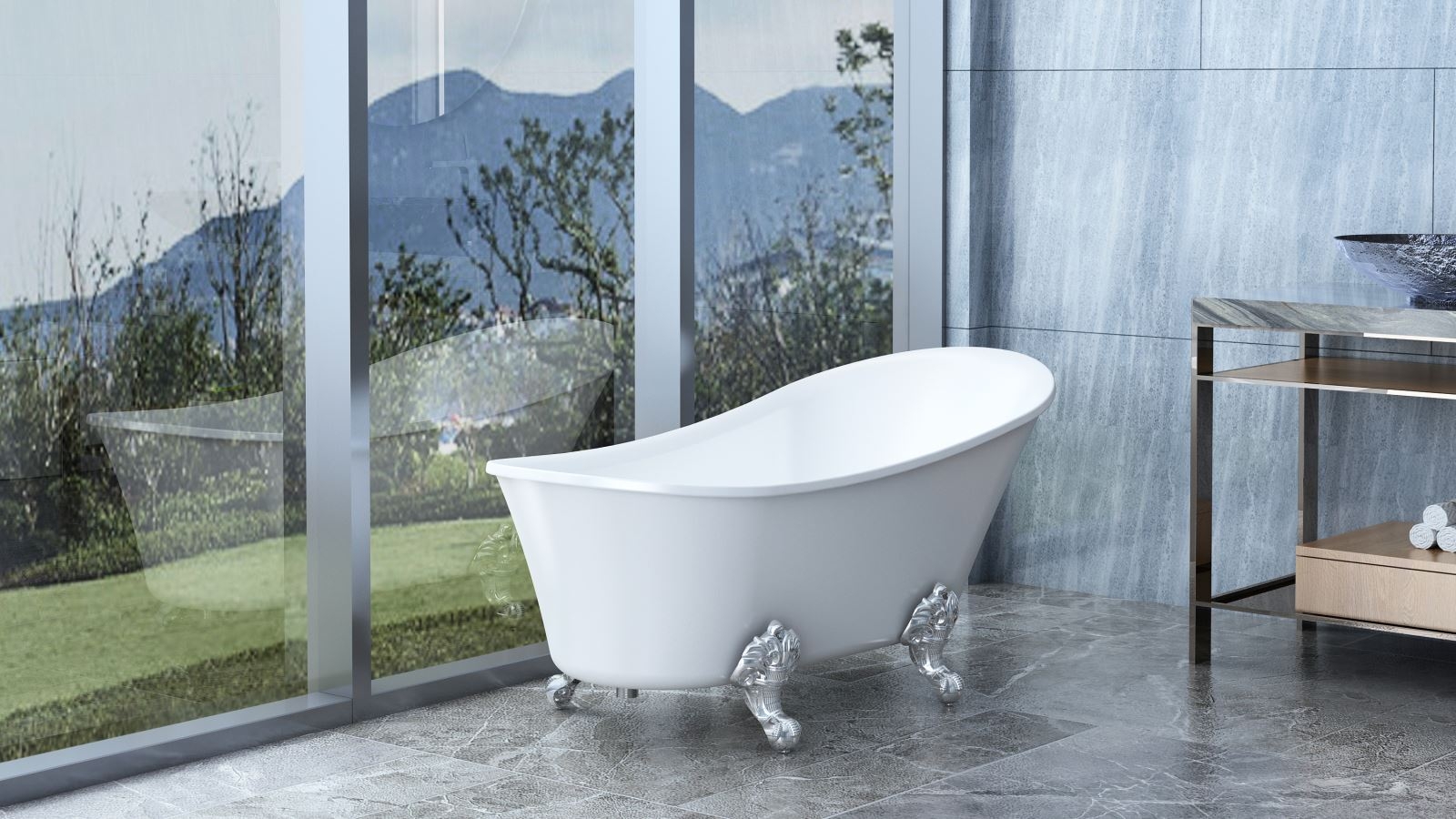 freestanding bath with claw feet