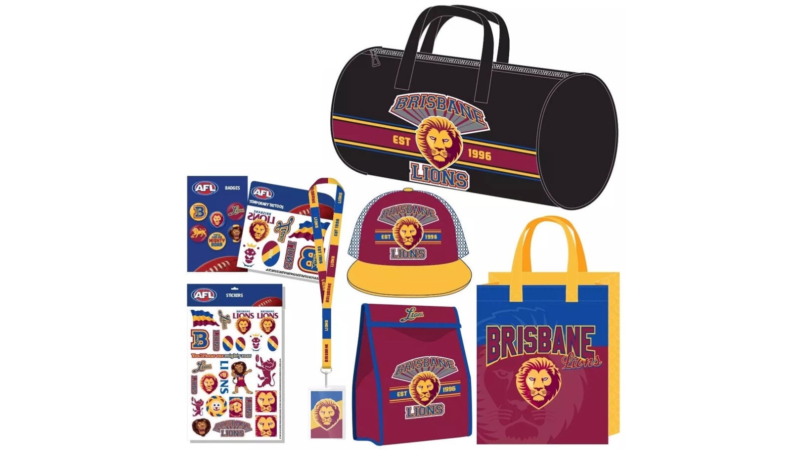 Shoulder Bag Brisbane Lions AFL Sports Travel Bag School Bag 