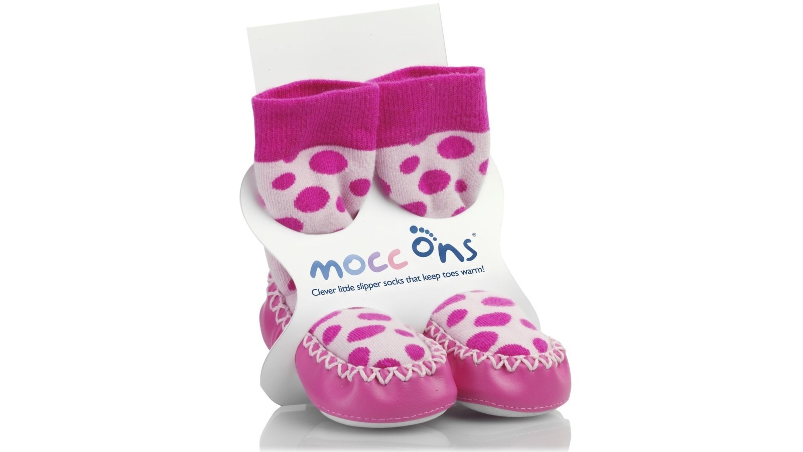 Buy Sock Ons Mocc Ons Pink Spot Slipper 