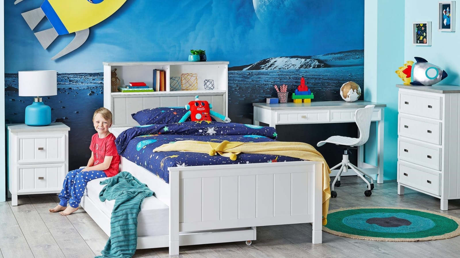 Buy Space Out Navy Single Quilt Cover Set Harvey Norman Au