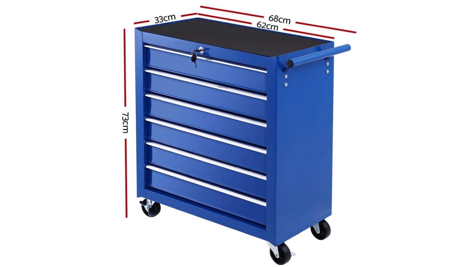 Buy Giantz 6 Drawers Tool Box Cabinet On Roller Blue Harvey