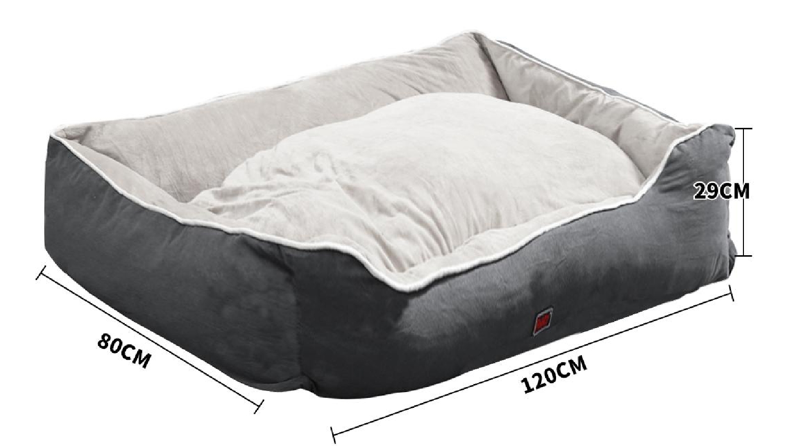 grey washable dog bed