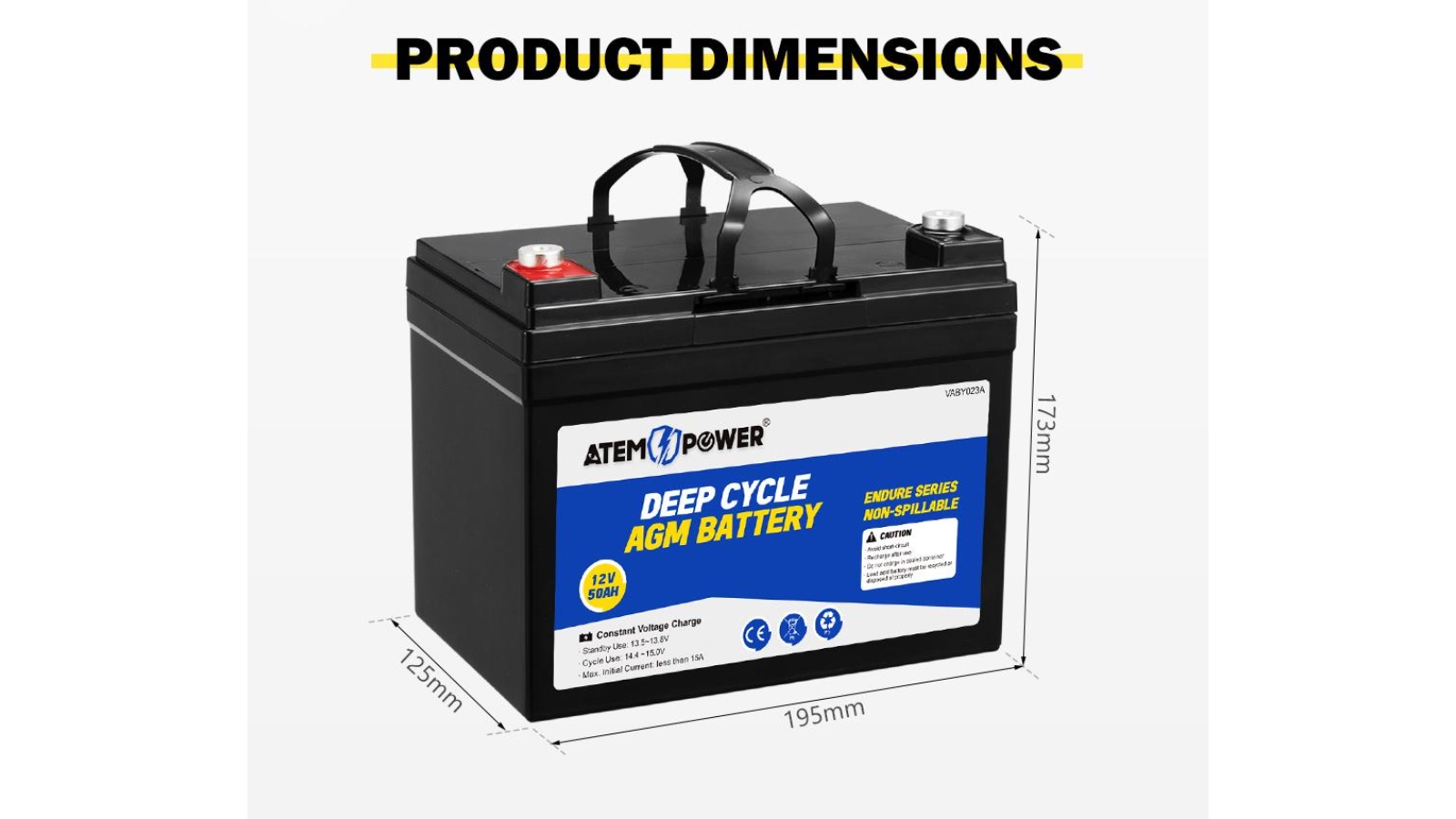 Buy Atem Power 12v 50ah Agm Battery Deep Cycle Harvey Norman Au