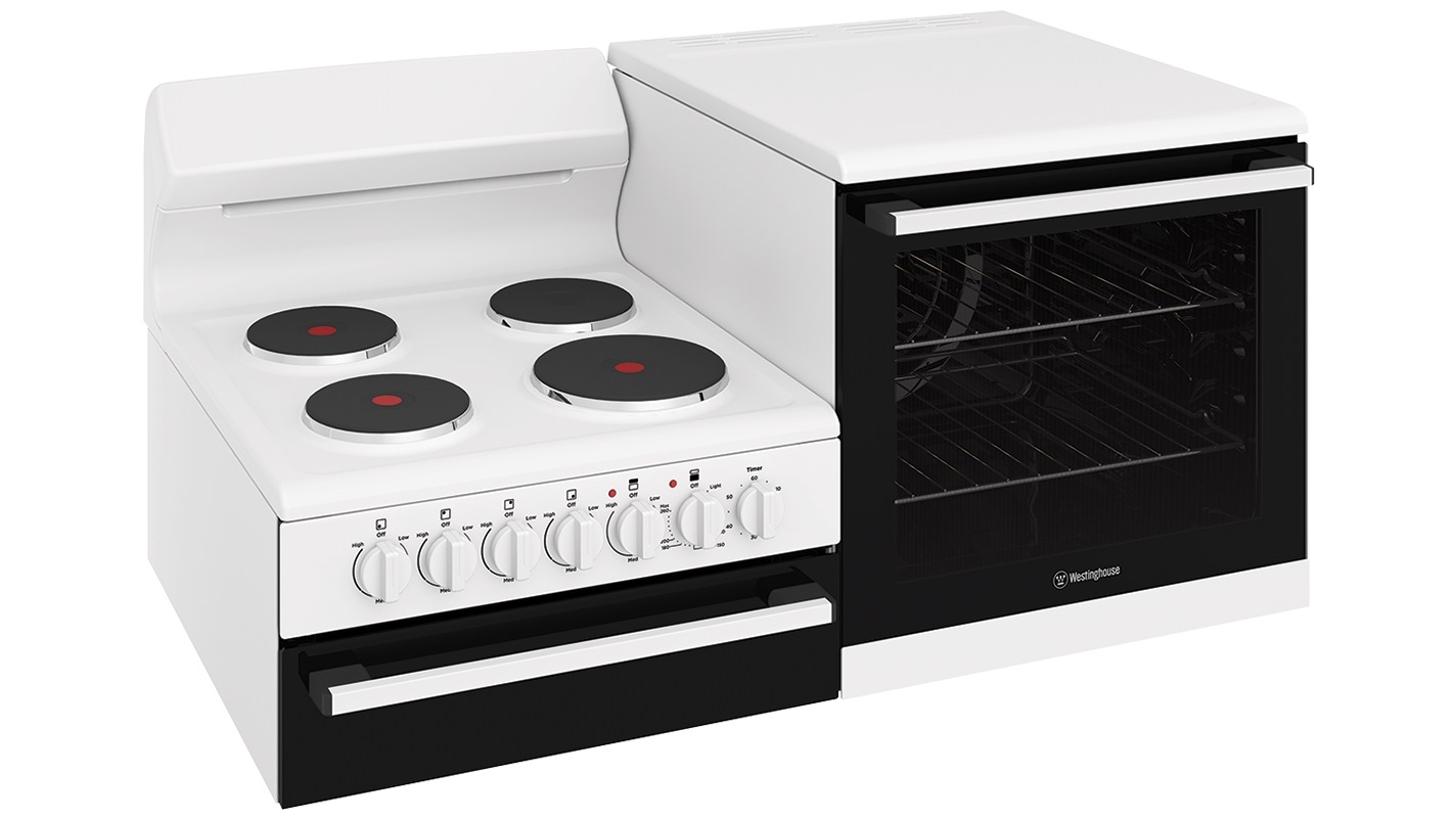 elevated electric oven and cooktop