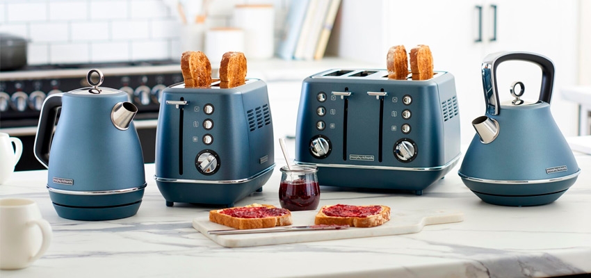 morphy richards blue toaster and kettle