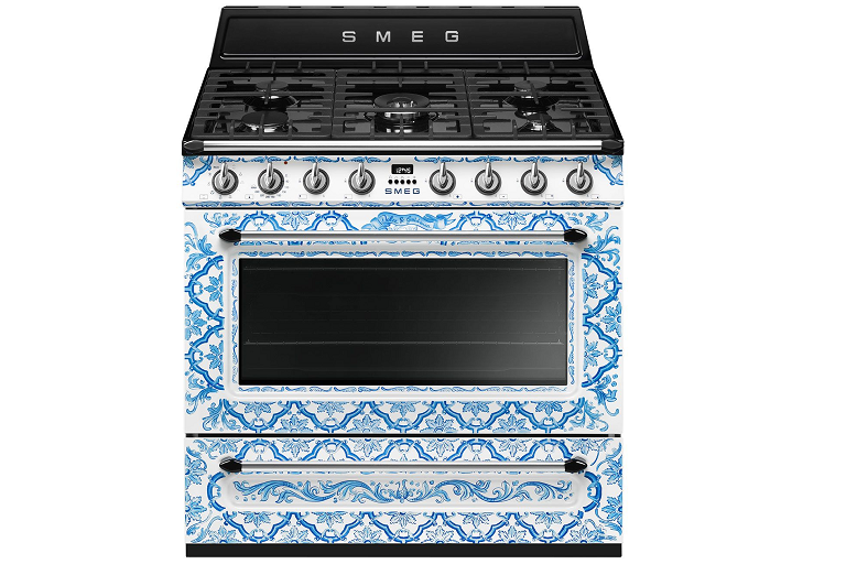Smeg 900mm Dolce & Gabbana Dual Fuel Freestanding Cooker - Majolica 6 4