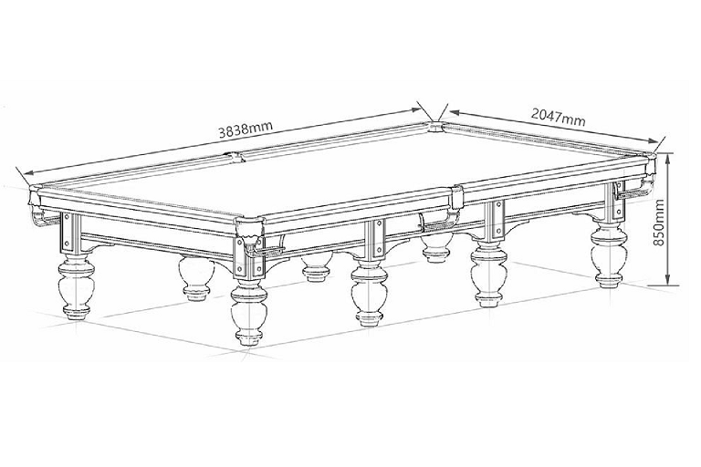 Buy T and R Sports Rasson 12ft Strong II Luxury Competition Pool Table Black and Green