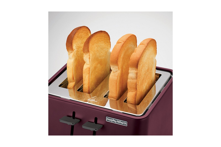 Morphy Richards Aspect Chrome Trim 4 Slice Toaster - Maroon 3 2