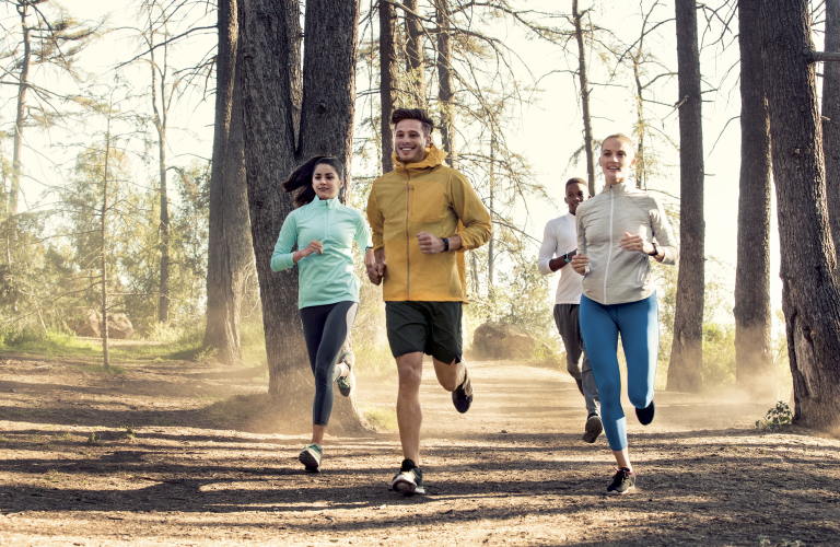 Group of people jogging together